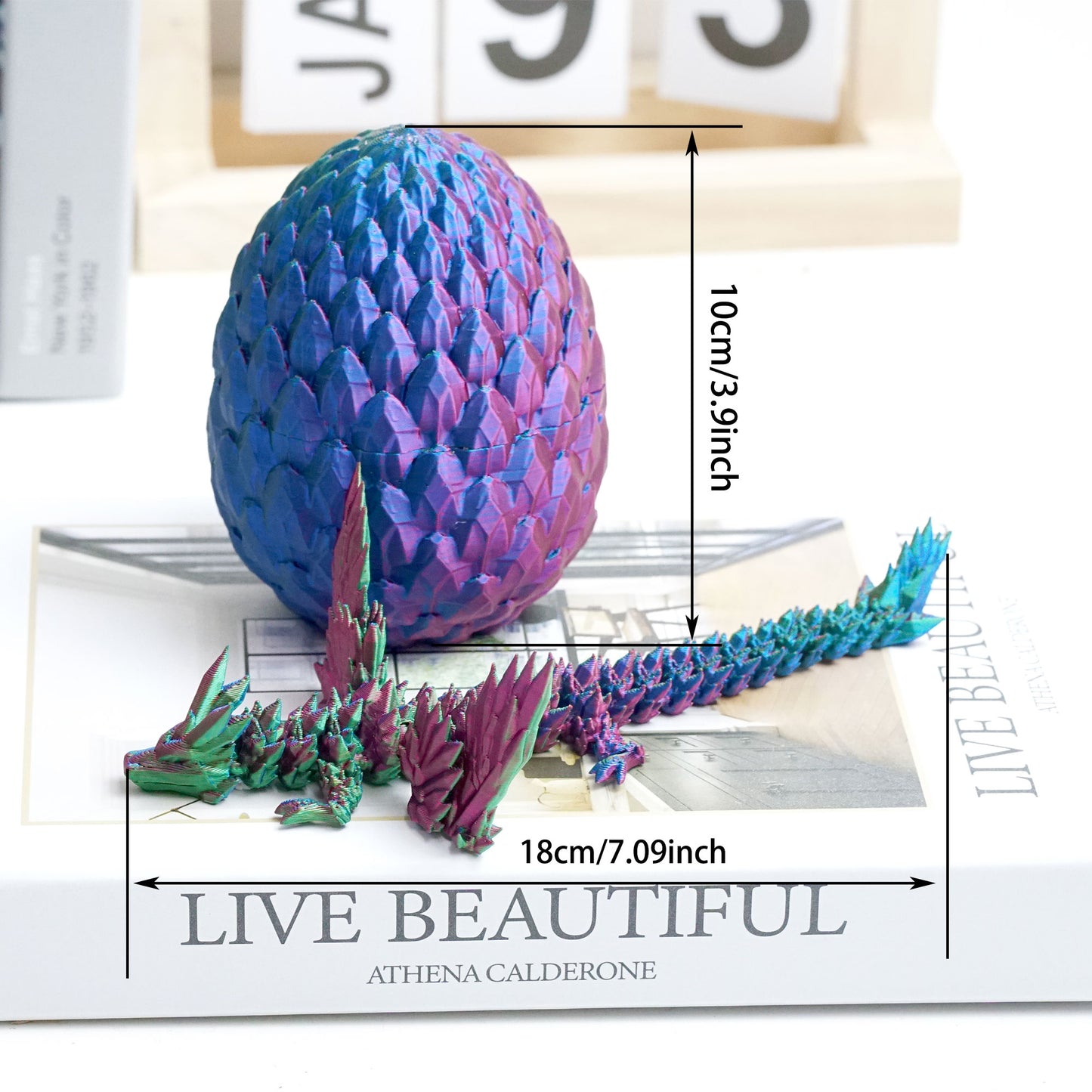 3D Printed Gemstone pterosaur egg Model,Flexible Animals Statue,Joint Mobility Festival Gifts,Home Office Decor,Interesting Toys for Autism/ADHD