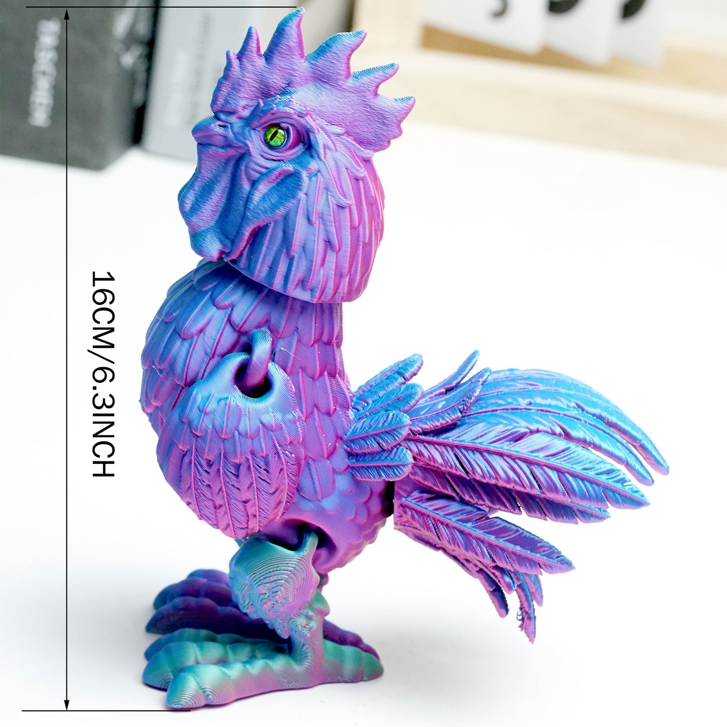 3D Printed cock Model,Flexible Animals Statue,Joint Mobility Festival Gifts,Home Office Decor,Interesting Toys for Autism/ADHD