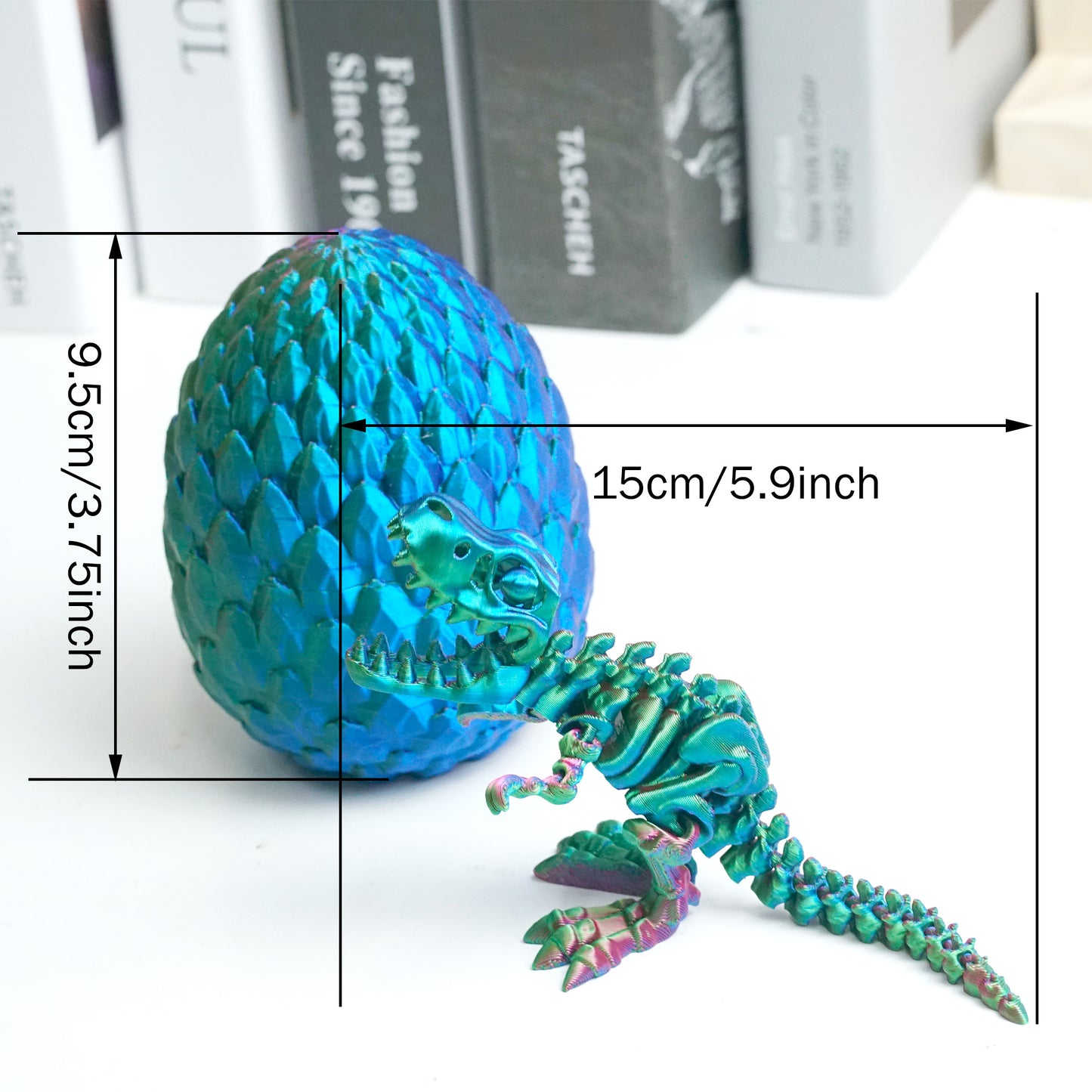 3D Printed Gemstone Tyrannosaurus egg Model,Flexible Animals Statue,Joint Mobility Festival Gifts,Home Office Decor,Interesting Toys for Autism/ADHD