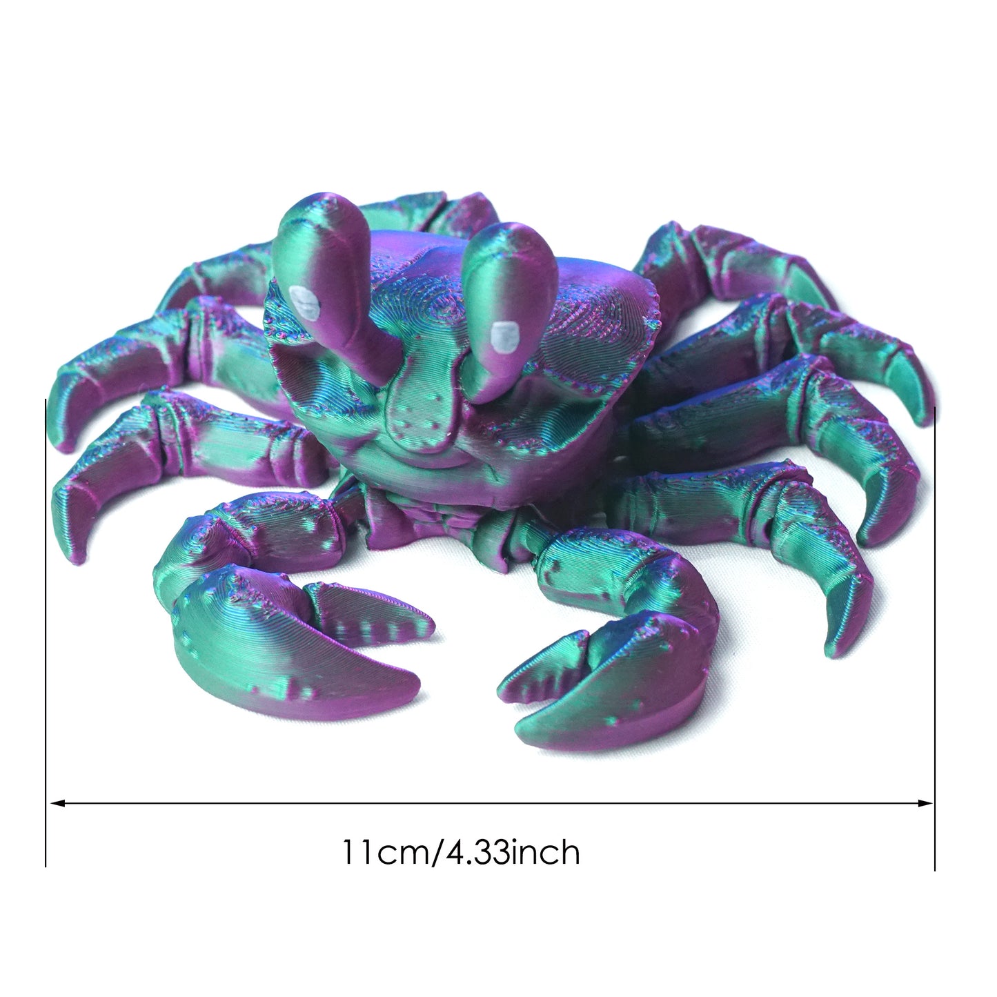 3D Printed Crab Model,Flexible Animals Statue,Joint Mobility Festival Gifts,Home Office Decor,Interesting Toys for Autism/ADHD