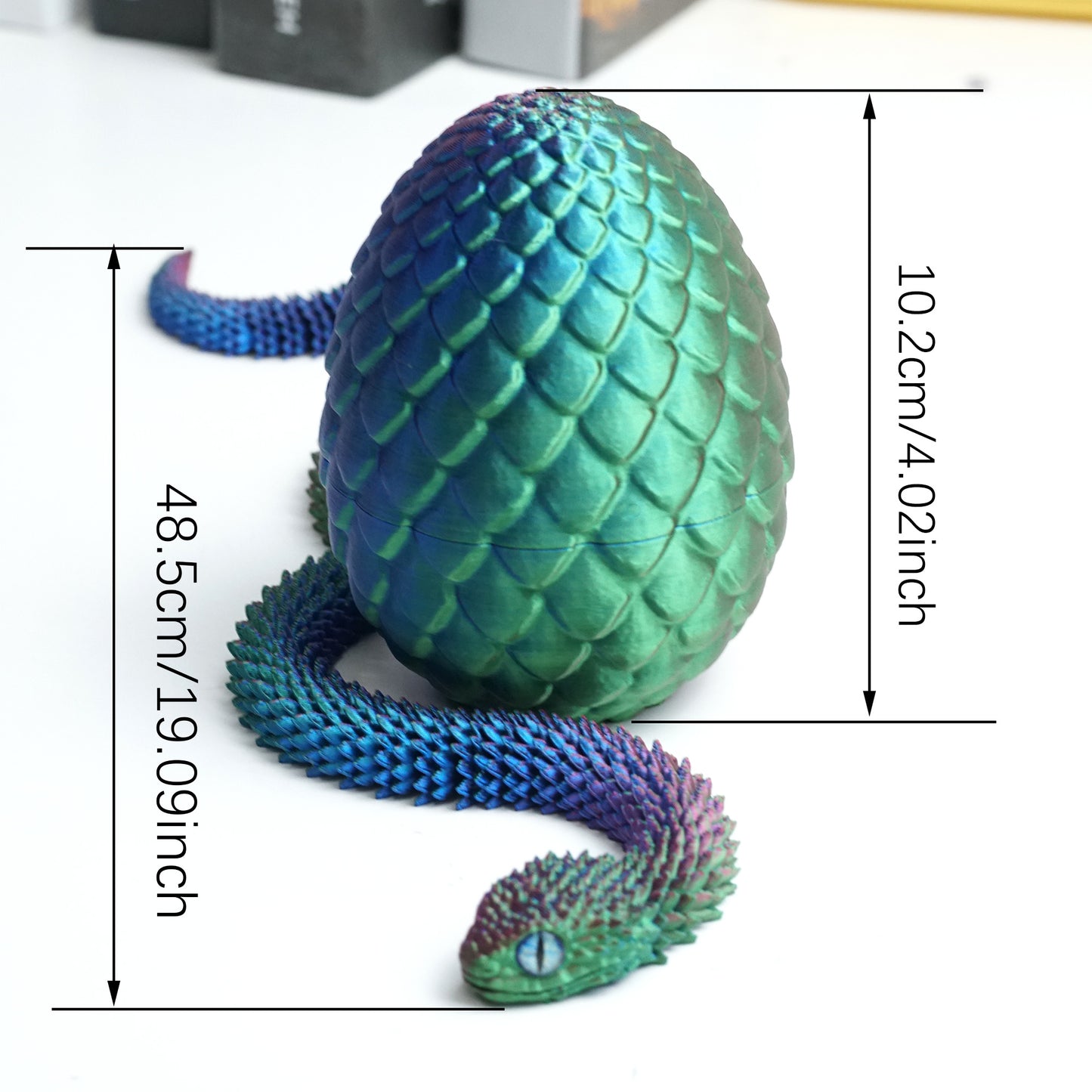 3D Printed Snake Egg Model,Flexible Animals Statue,Joint Mobility Festival Gifts,Home Office Decor,Interesting Toys for Autism/ADHD