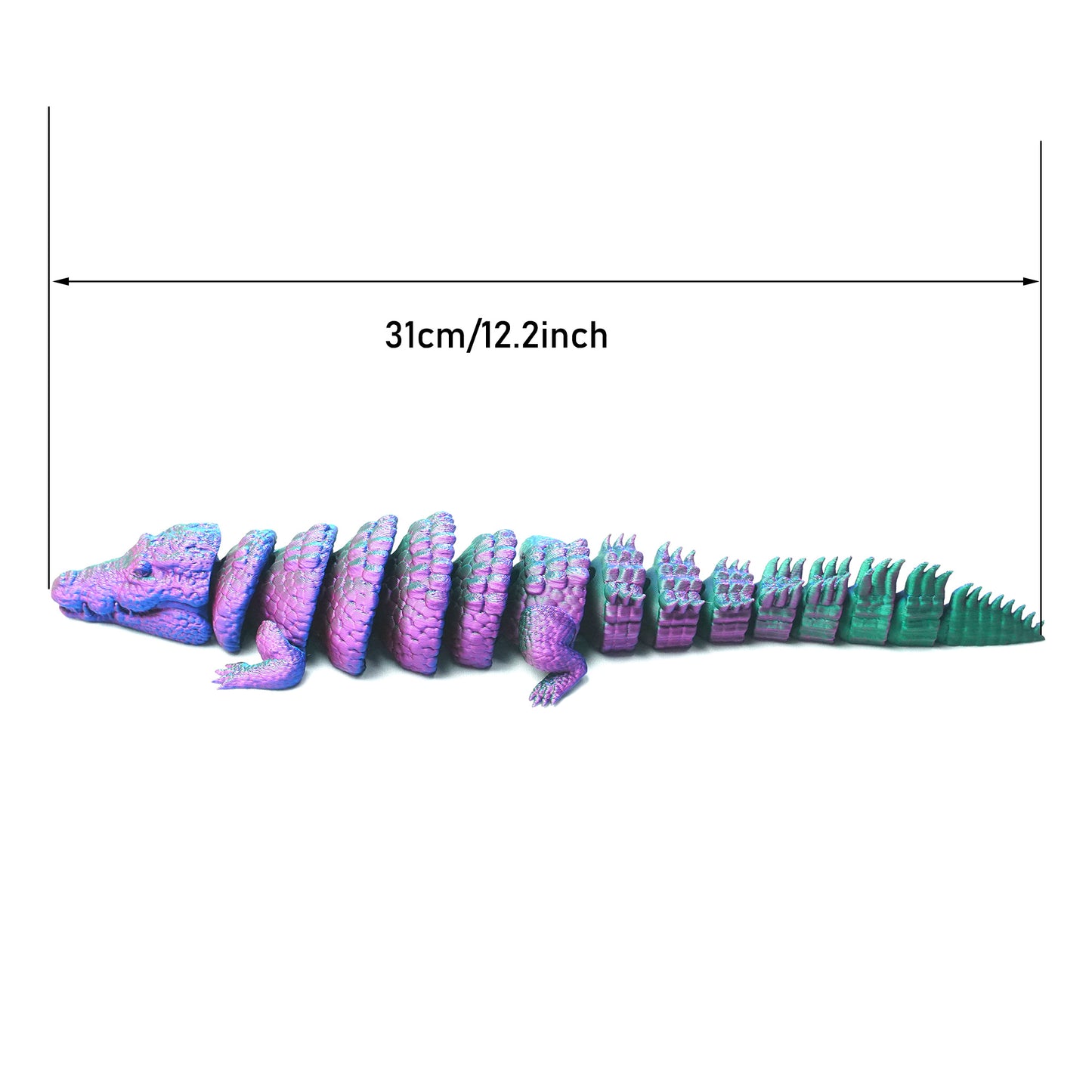 3D Printed crocodile Model,Flexible Animals Statue,Joint Mobility Festival Gifts,Home Office Decor,Interesting Toys for Autism/ADHD