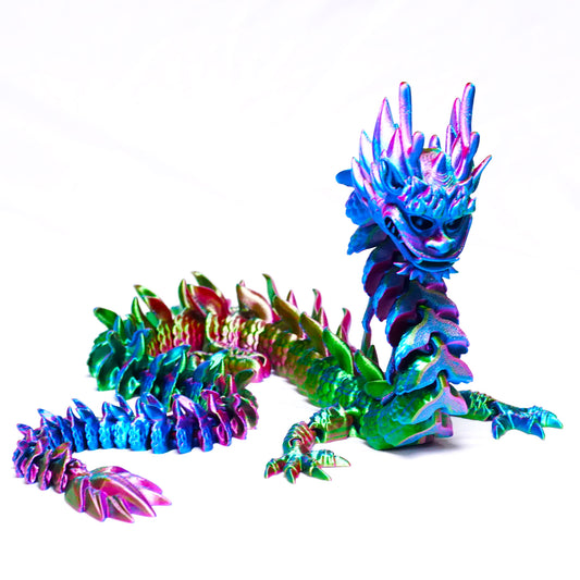 3D Printed Dragon King Model,Flexible Animals Statue,Joint Mobility Festival Gifts,Home Office Decor,Interesting Toys for Autism/ADHD