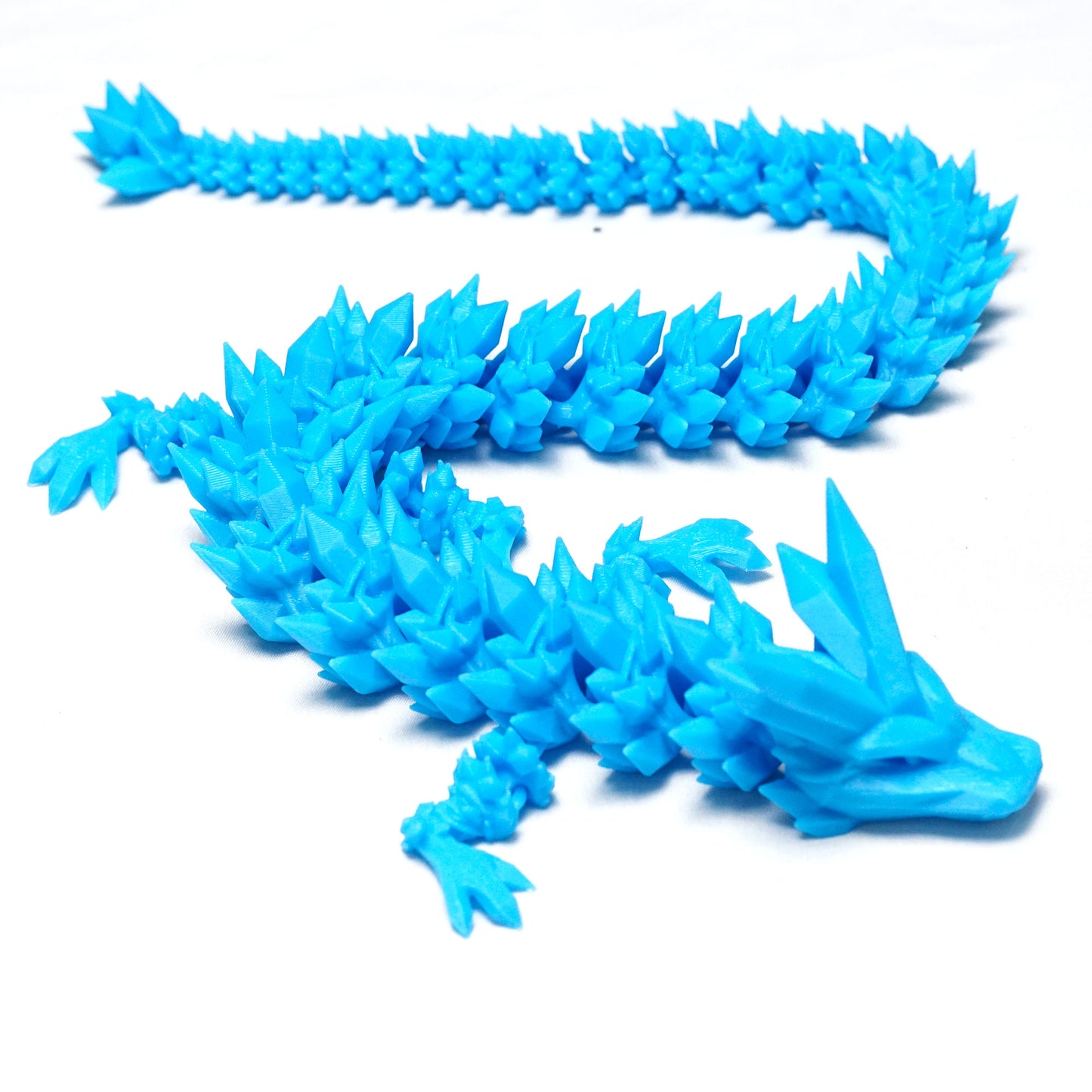 3D Printed Crystal Blue Dragon Model,Flexible Animals Statue,Joint Mobility Festival Gifts,Home Office Decor,Interesting Toys for Autism/ADHD