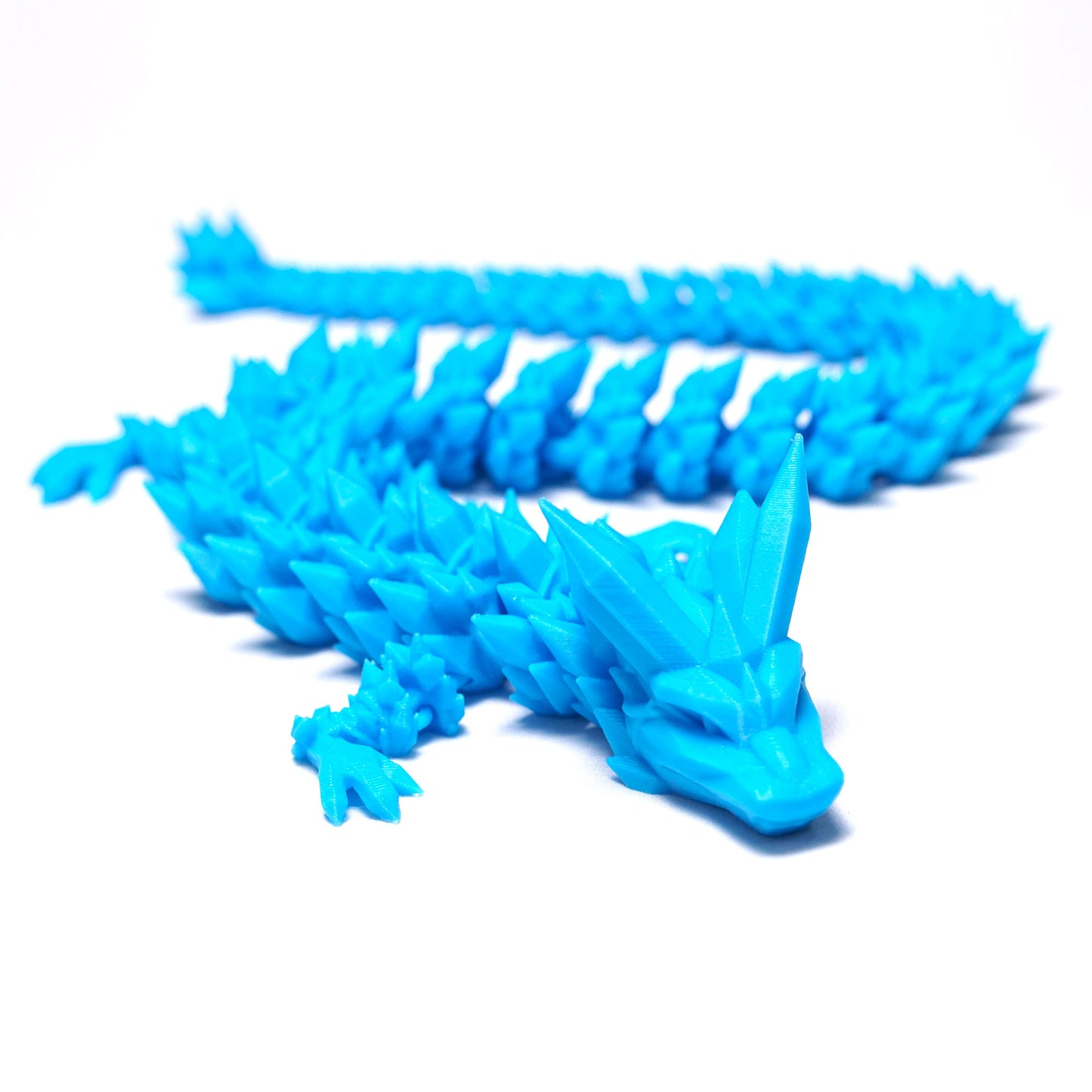 3D Printed Crystal Blue Dragon Model,Flexible Animals Statue,Joint Mobility Festival Gifts,Home Office Decor,Interesting Toys for Autism/ADHD