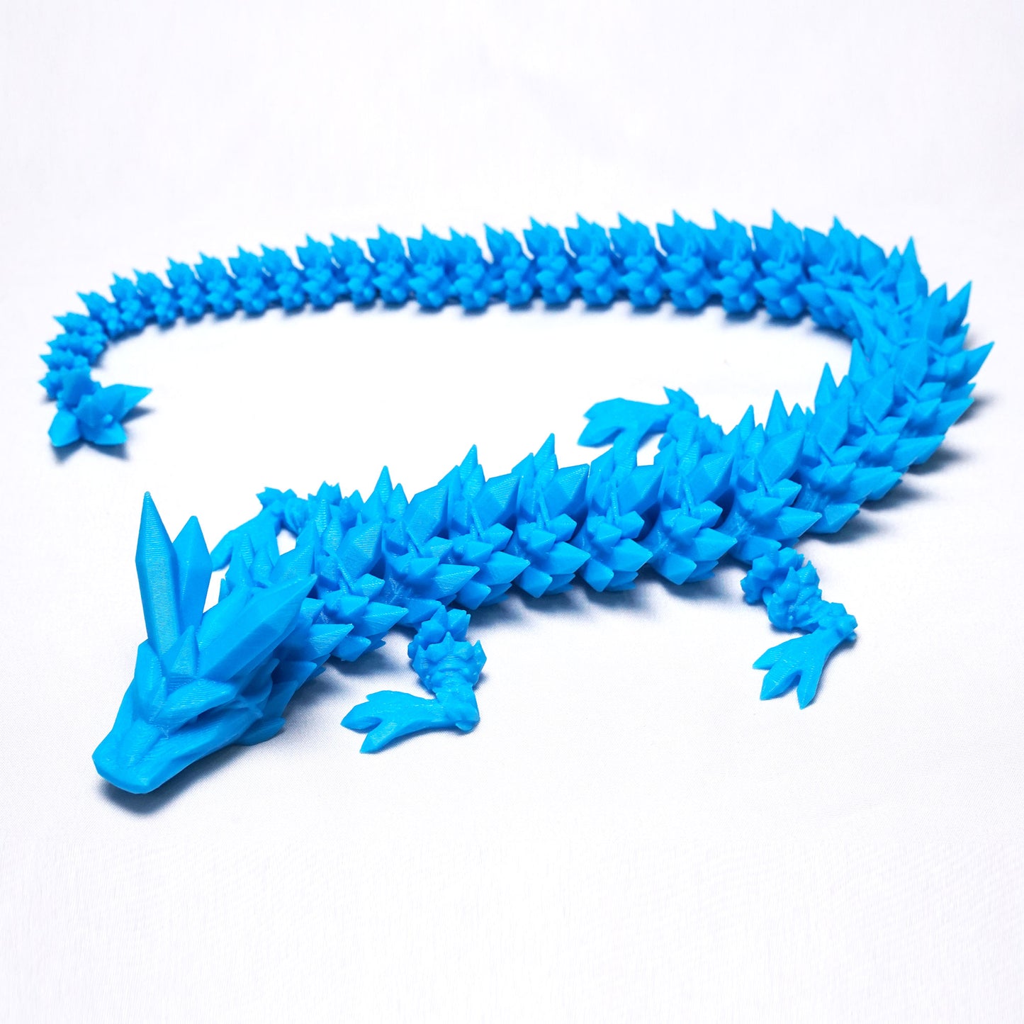 3D Printed Crystal Blue Dragon Model,Flexible Animals Statue,Joint Mobility Festival Gifts,Home Office Decor,Interesting Toys for Autism/ADHD