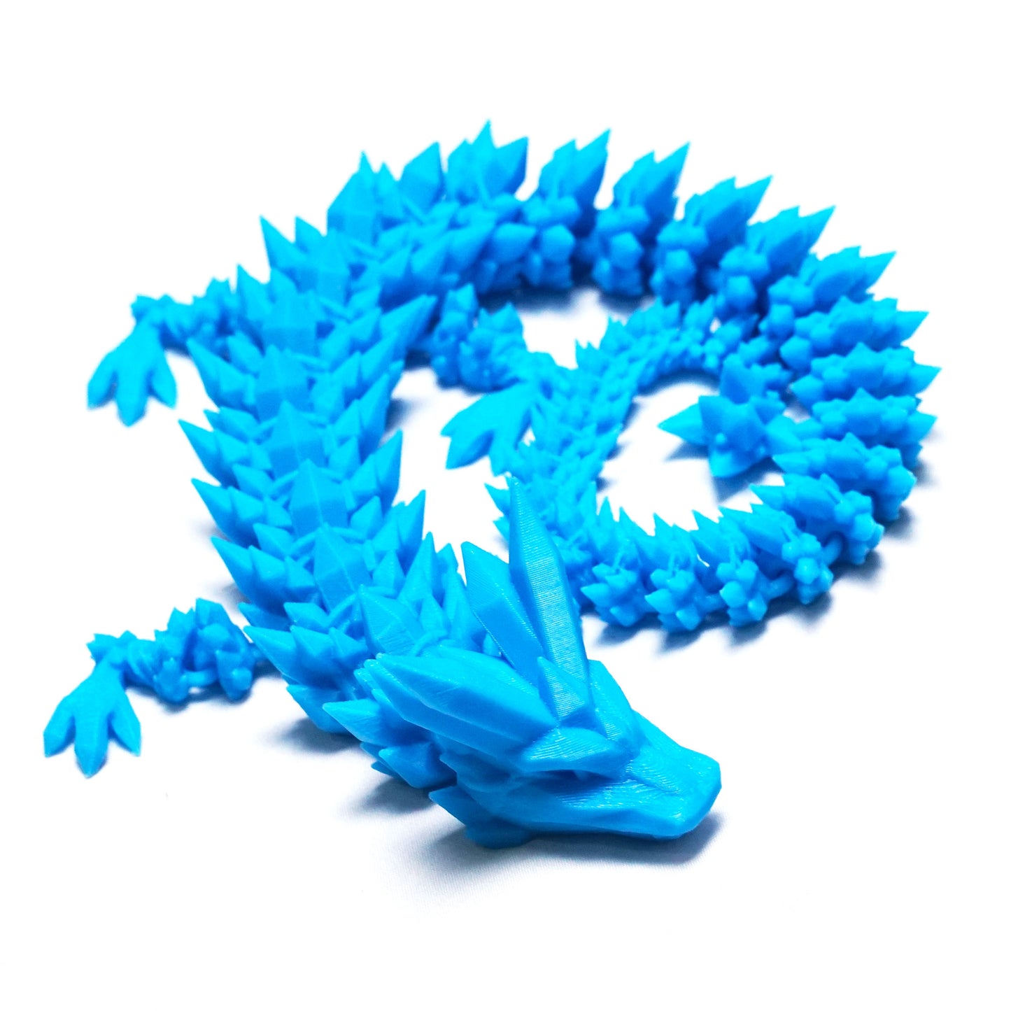 3D Printed Crystal Blue Dragon Model,Flexible Animals Statue,Joint Mobility Festival Gifts,Home Office Decor,Interesting Toys for Autism/ADHD