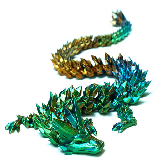 3D Printed Crystal colored dragon Model,Flexible Animals Statue,Joint Mobility Festival Gifts,Home Office Decor,Interesting Toys for Autism/ADHD