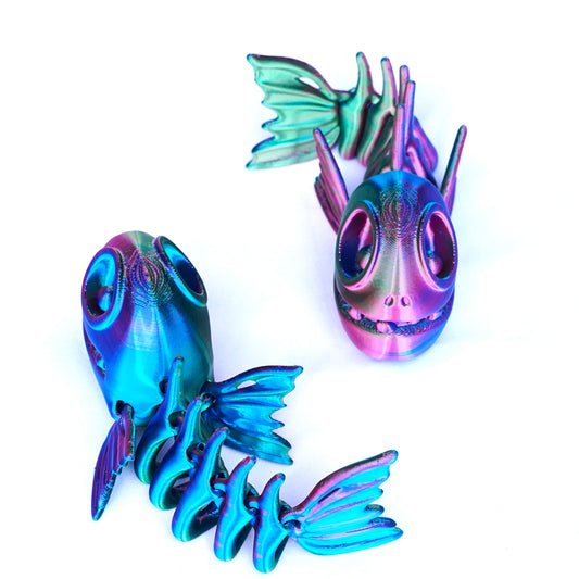 3D Printed Skeleton fish Model,Flexible Animals Statue,Joint Mobility Festival Gifts,Home Office Decor,Interesting Toys for Autism/ADHD