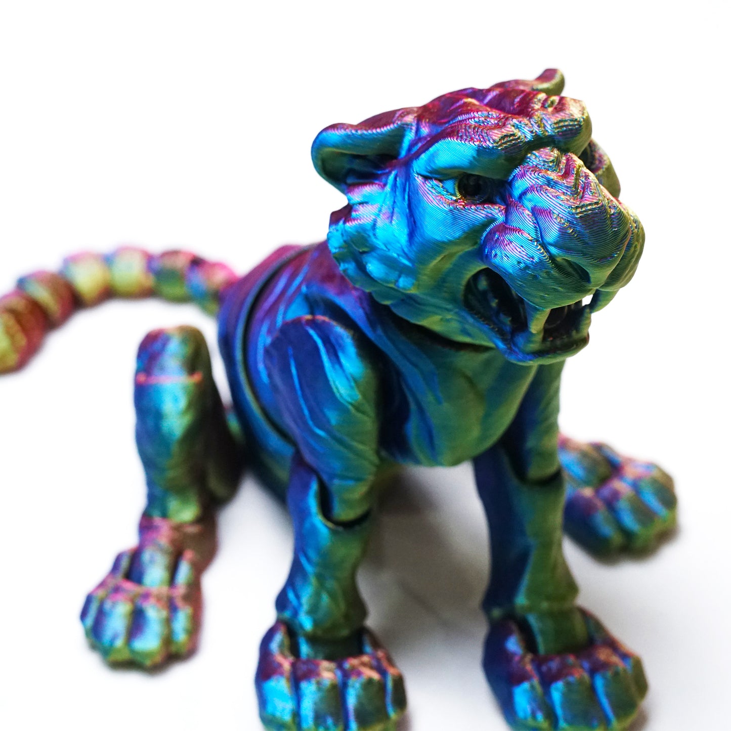 3D Printed tiger Model,Flexible Animals Statue,Joint Mobility Festival Gifts,Home Office Decor,Interesting Toys for Autism/ADHD