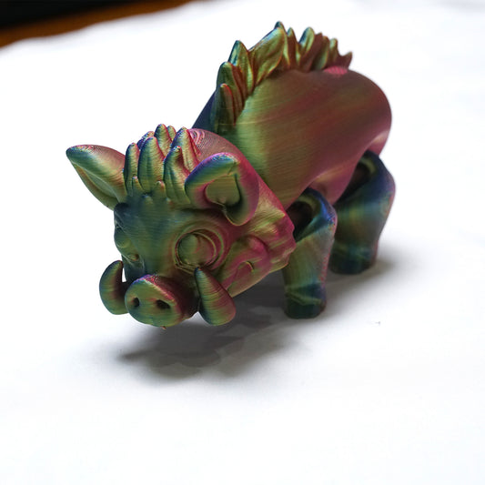 3D Printed wild boar Dragon Model,Flexible Animals Statue,Joint Mobility Festival Gifts,Home Office Decor,Interesting Toys for Autism/ADHD