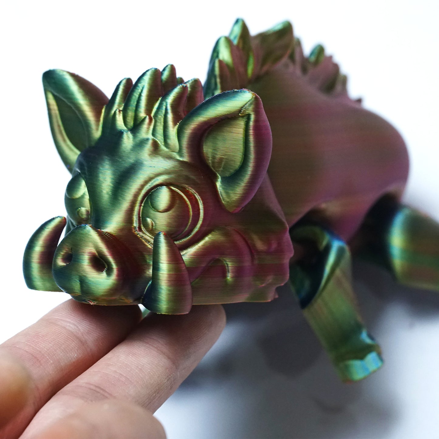 3D Printed wild boar Dragon Model,Flexible Animals Statue,Joint Mobility Festival Gifts,Home Office Decor,Interesting Toys for Autism/ADHD