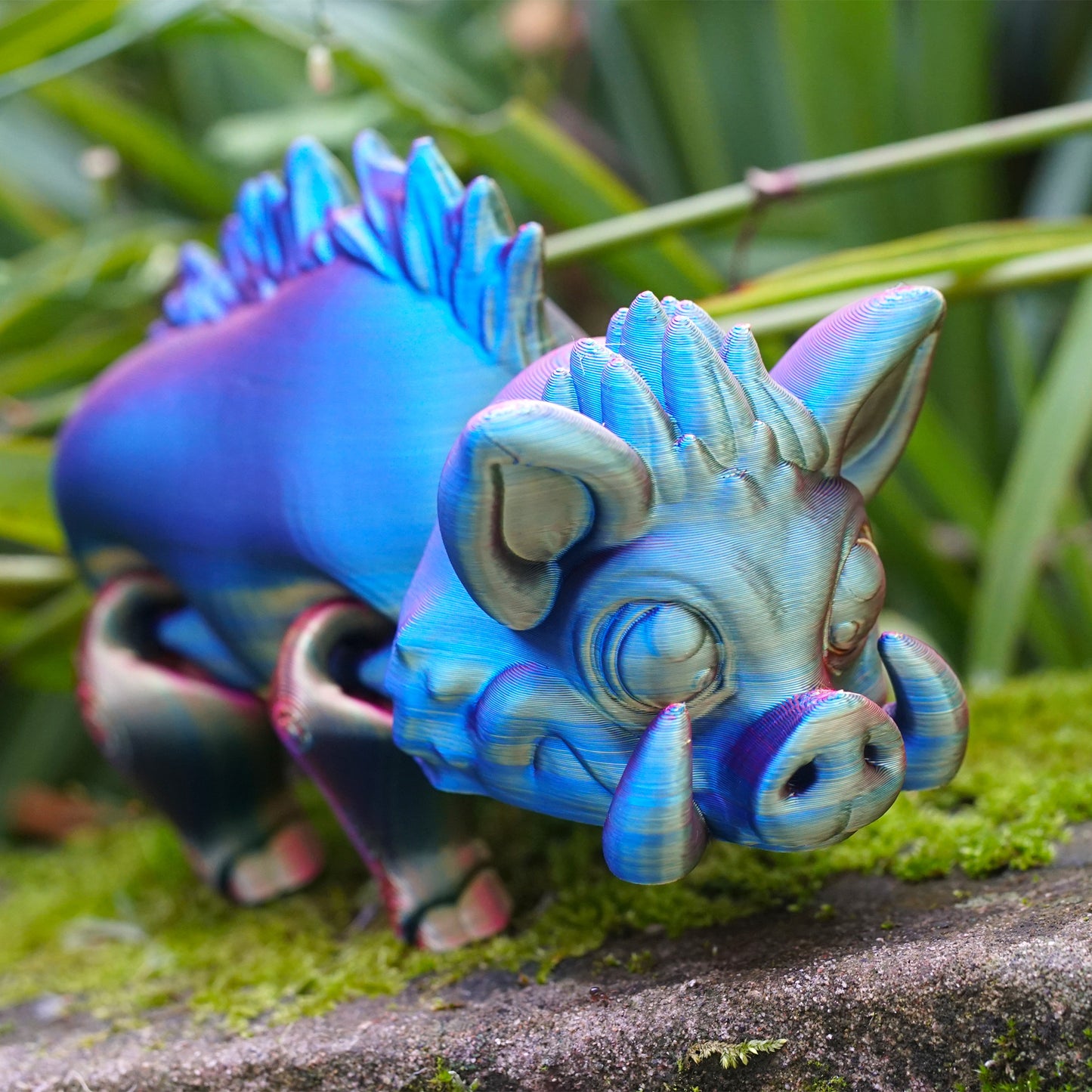 3D Printed wild boar Dragon Model,Flexible Animals Statue,Joint Mobility Festival Gifts,Home Office Decor,Interesting Toys for Autism/ADHD