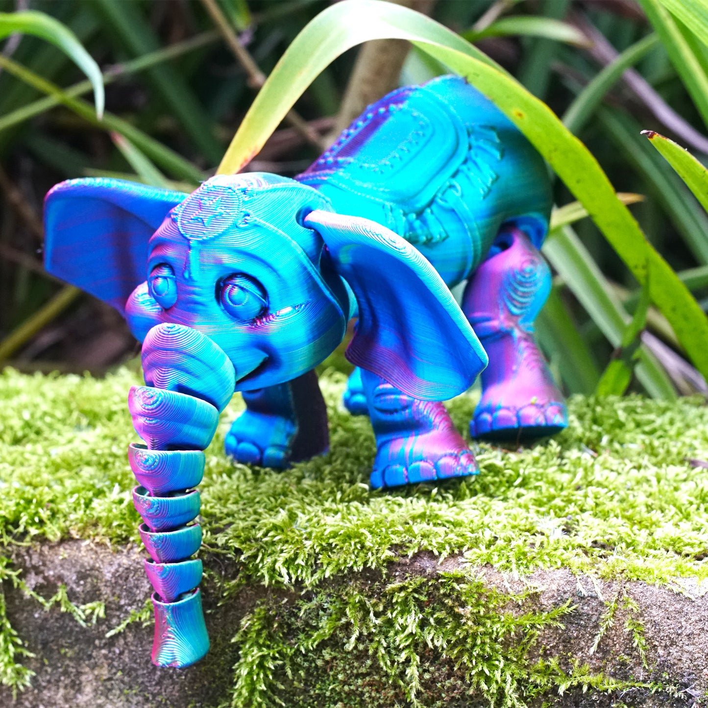 3D Printed elephant Model,Flexible Animals Statue,Joint Mobility Festival Gifts,Home Office Decor,Interesting Toys for Autism/ADHD