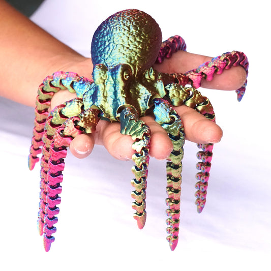 3D Printed octopus Model,Flexible Animals Statue,Joint Mobility Festival Gifts,Home Office Decor,Interesting Toys for Autism/ADHD