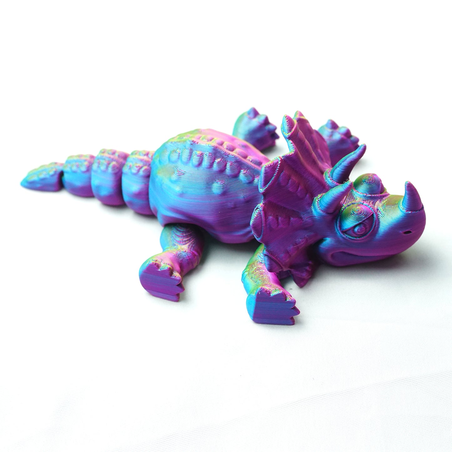 3D Printed Triceratops Model,Flexible Animals Statue,Joint Mobility Festival Gifts,Home Office Decor,Interesting Toys for Autism/ADHD