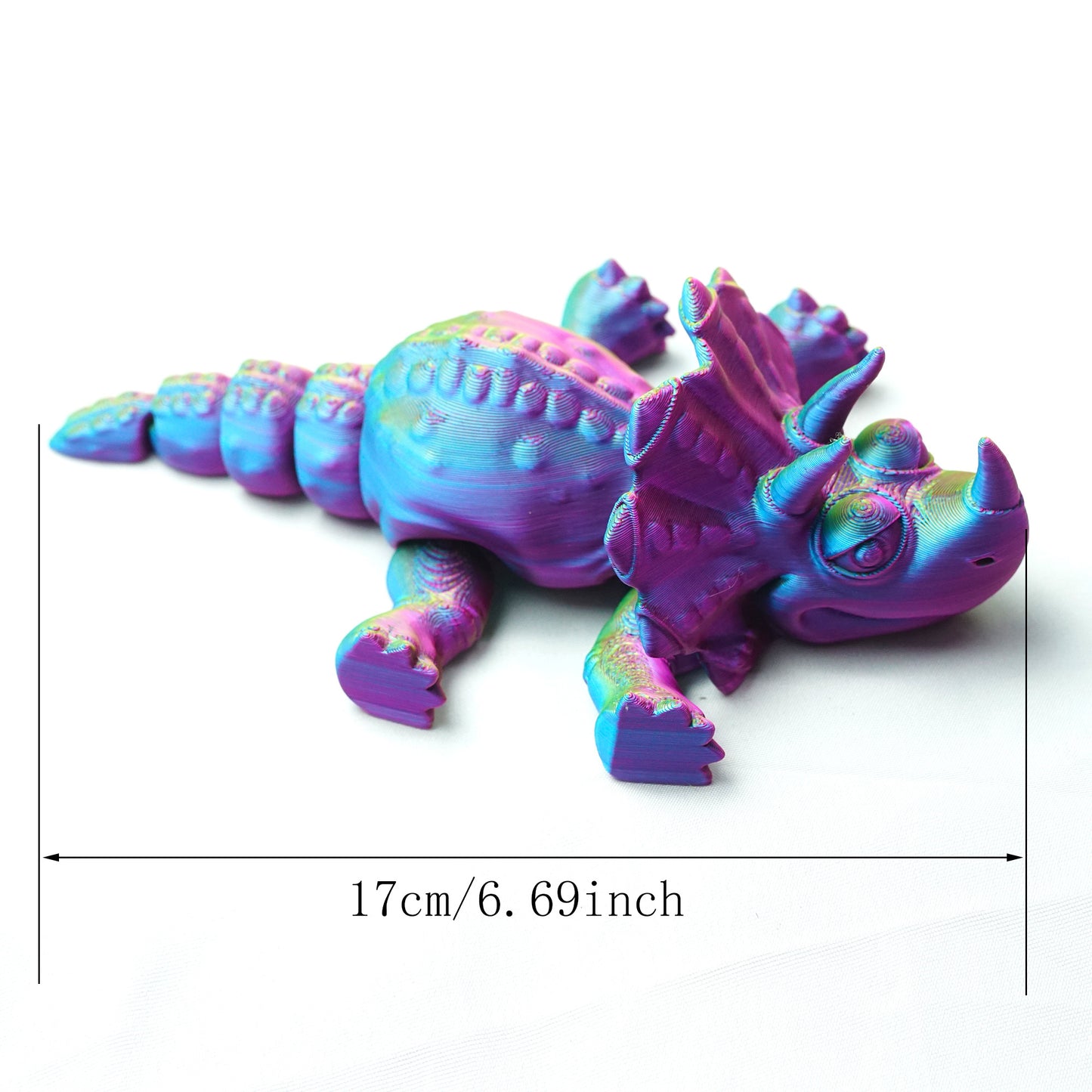 3D Printed Triceratops Model,Flexible Animals Statue,Joint Mobility Festival Gifts,Home Office Decor,Interesting Toys for Autism/ADHD