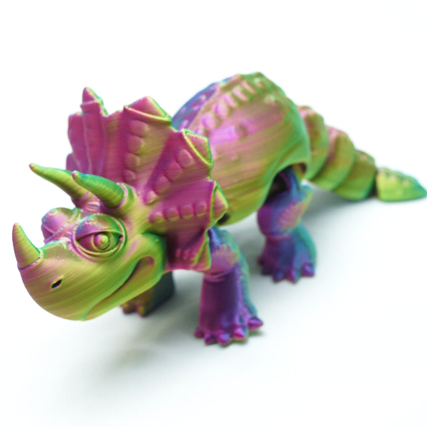 3D Printed Triceratops Model,Flexible Animals Statue,Joint Mobility Festival Gifts,Home Office Decor,Interesting Toys for Autism/ADHD