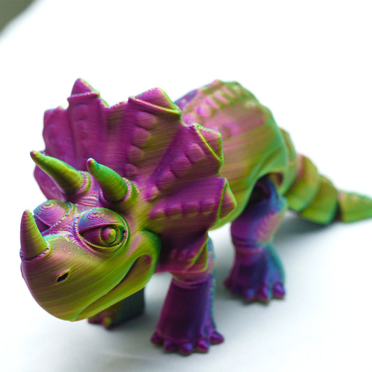 3D Printed Triceratops Model,Flexible Animals Statue,Joint Mobility Festival Gifts,Home Office Decor,Interesting Toys for Autism/ADHD