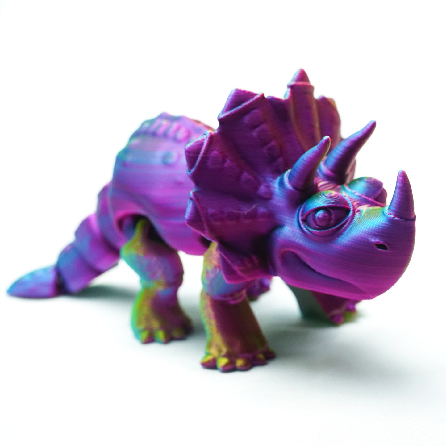 3D Printed Triceratops Model,Flexible Animals Statue,Joint Mobility Festival Gifts,Home Office Decor,Interesting Toys for Autism/ADHD