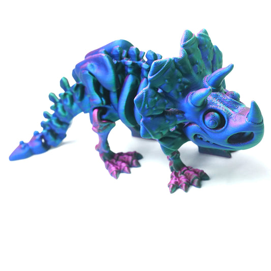 3D Printed Skeleton Triceratops Model,Flexible Animals Statue,Joint Mobility Festival Gifts,Home Office Decor,Interesting Toys for Autism/ADHD