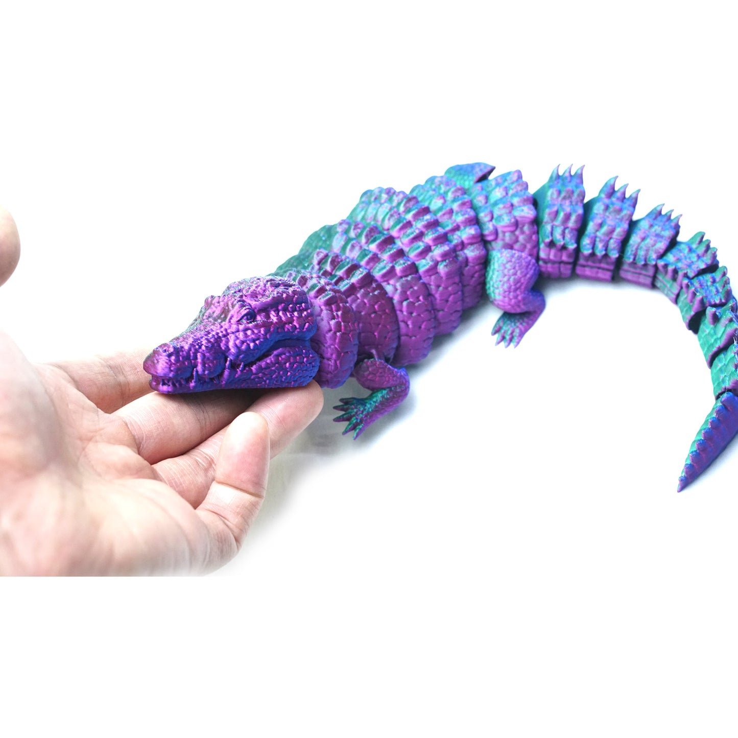 3D Printed crocodile Model,Flexible Animals Statue,Joint Mobility Festival Gifts,Home Office Decor,Interesting Toys for Autism/ADHD