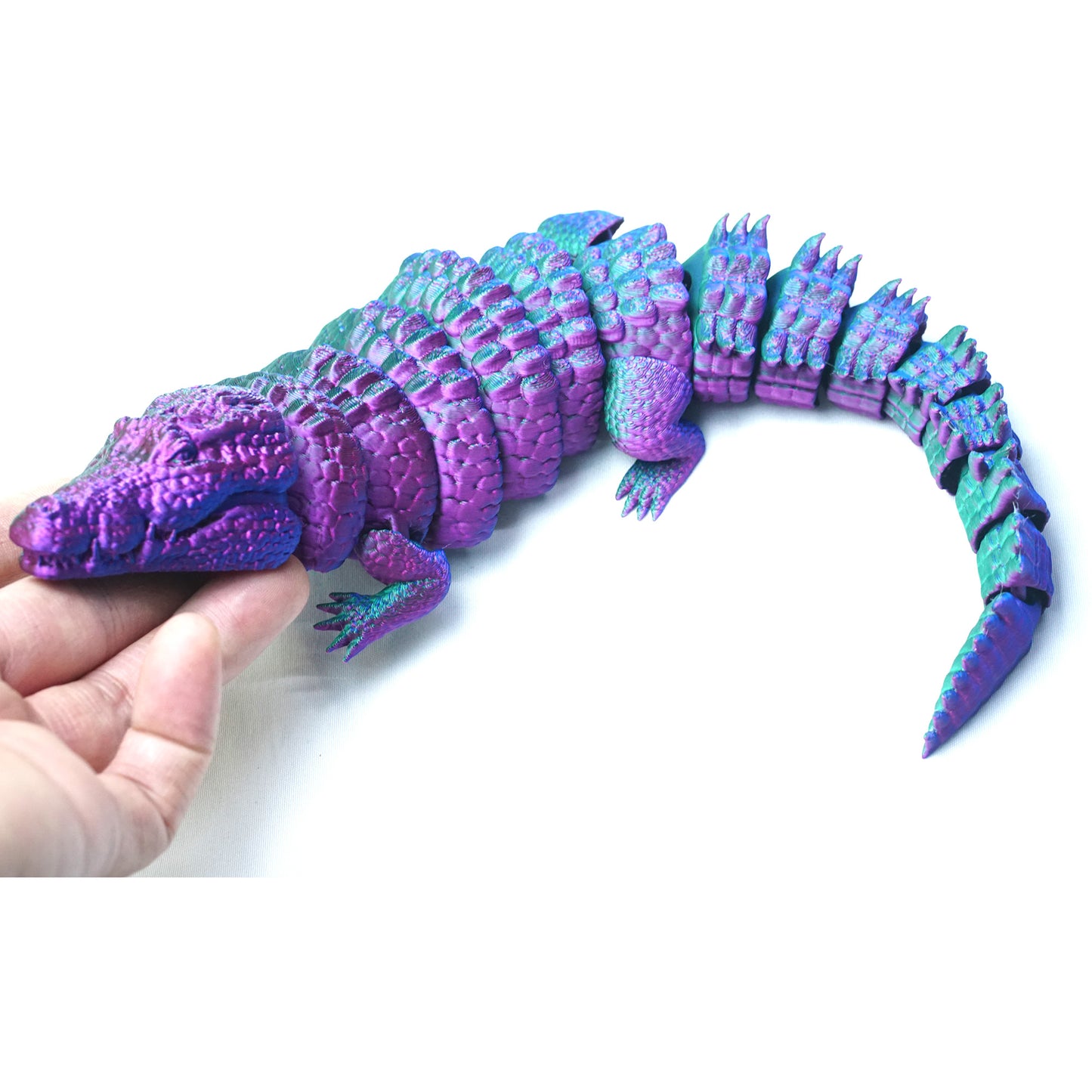 3D Printed crocodile Model,Flexible Animals Statue,Joint Mobility Festival Gifts,Home Office Decor,Interesting Toys for Autism/ADHD