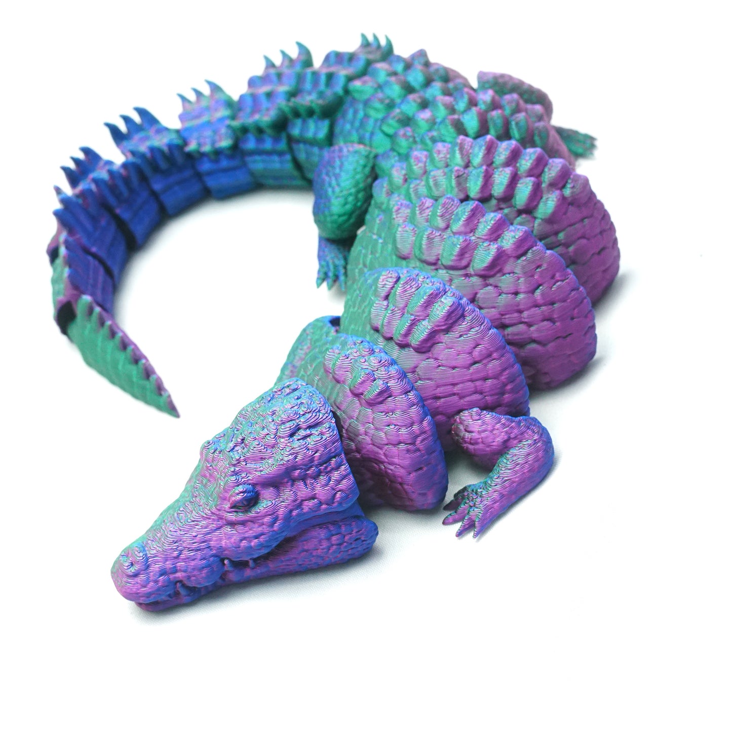 3D Printed crocodile Model,Flexible Animals Statue,Joint Mobility Festival Gifts,Home Office Decor,Interesting Toys for Autism/ADHD