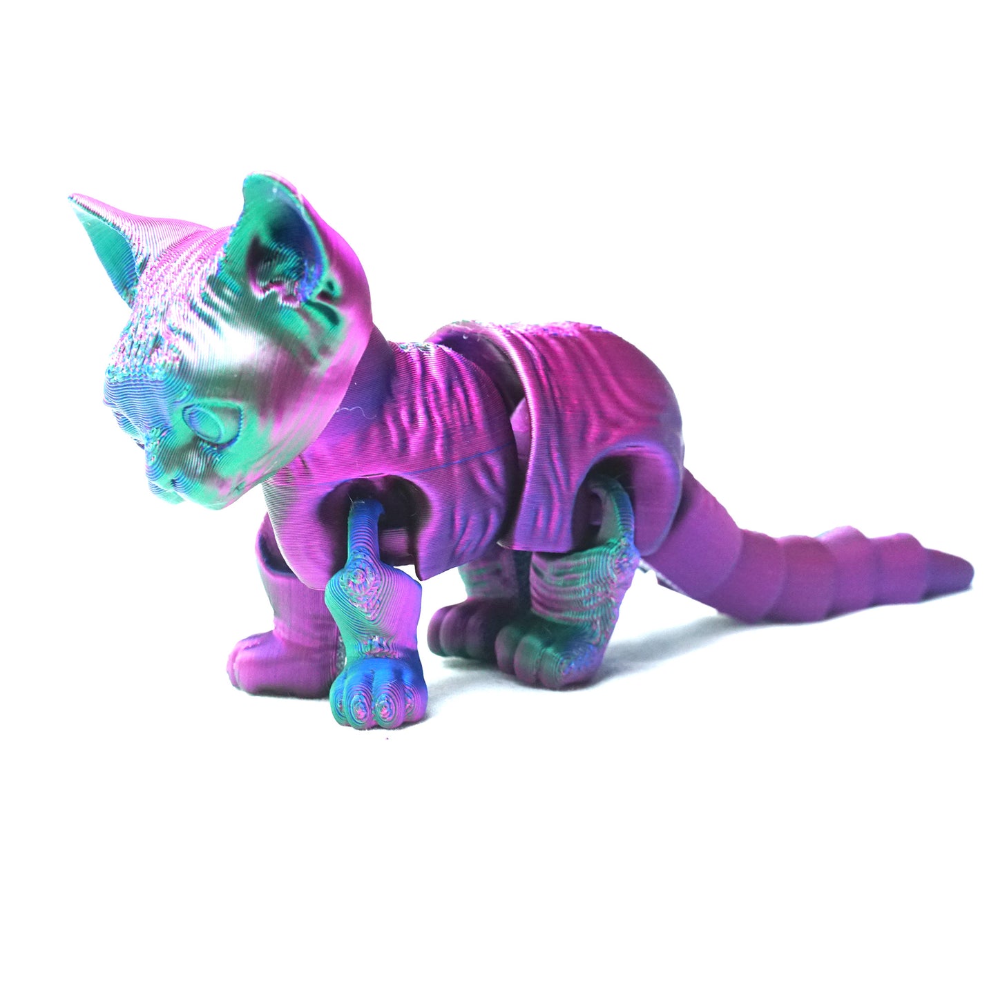 3D Printed cat Model,Flexible Animals Statue,Joint Mobility Festival Gifts,Home Office Decor,Interesting Toys for Autism/ADHD