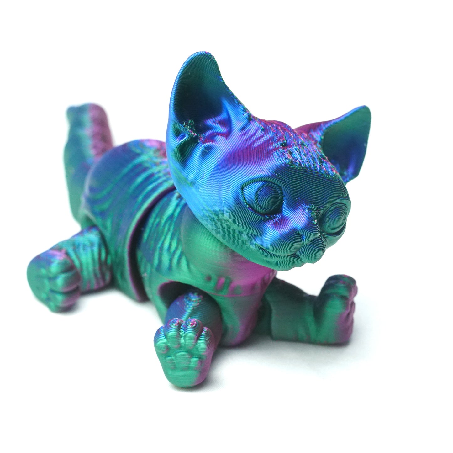 3D Printed cat Model,Flexible Animals Statue,Joint Mobility Festival Gifts,Home Office Decor,Interesting Toys for Autism/ADHD