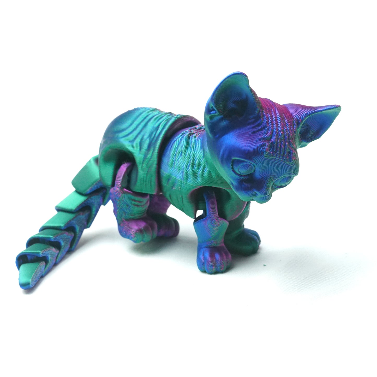 3D Printed cat Model,Flexible Animals Statue,Joint Mobility Festival Gifts,Home Office Decor,Interesting Toys for Autism/ADHD