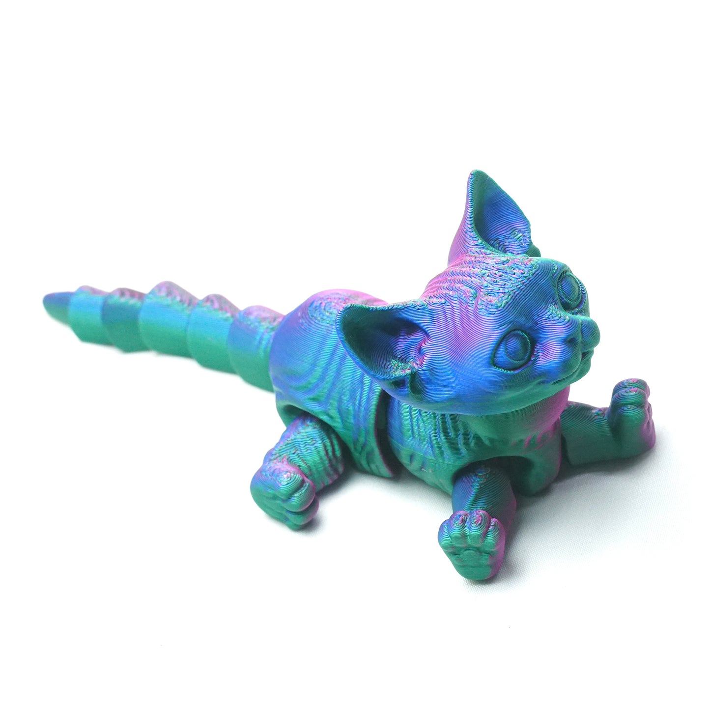 3D Printed cat Model,Flexible Animals Statue,Joint Mobility Festival Gifts,Home Office Decor,Interesting Toys for Autism/ADHD