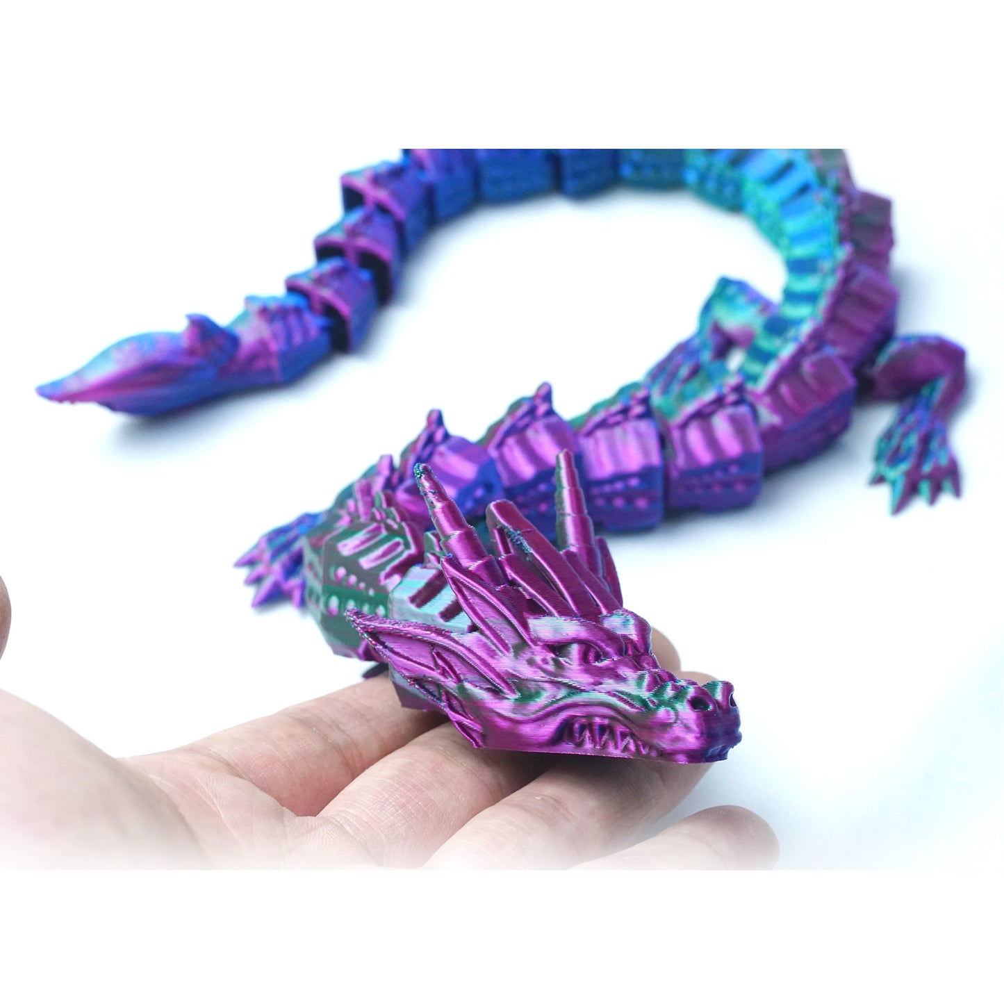 3D Printed Armored Dragon Model,Flexible Animals Statue,Joint Mobility Festival Gifts,Home Office Decor,Interesting Toys for Autism/ADHD