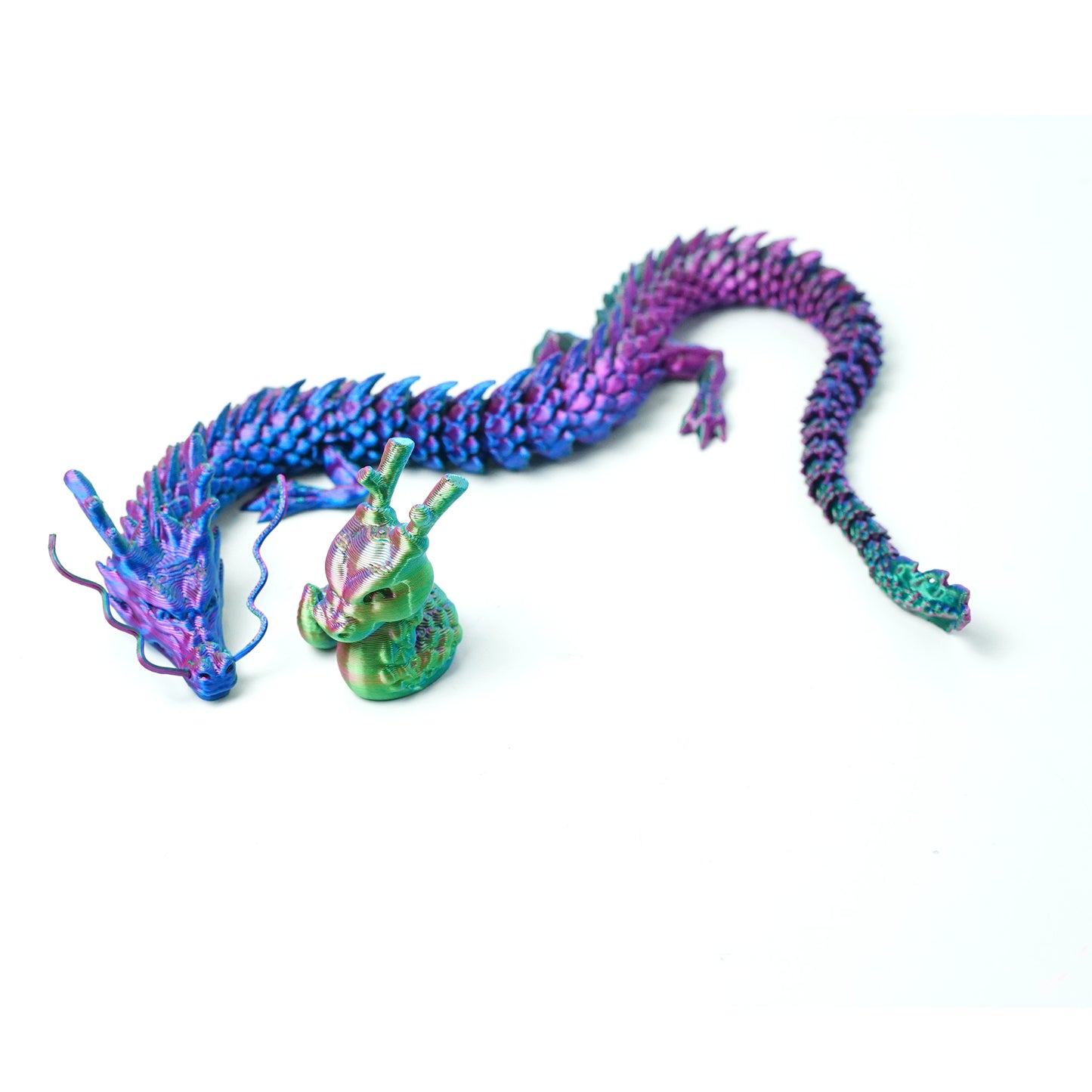 3D Printed Big Little Dragon Model,Flexible Animals Statue,Joint Mobility Festival Gifts,Home Office Decor,Interesting Toys for Autism/ADHD ﻿