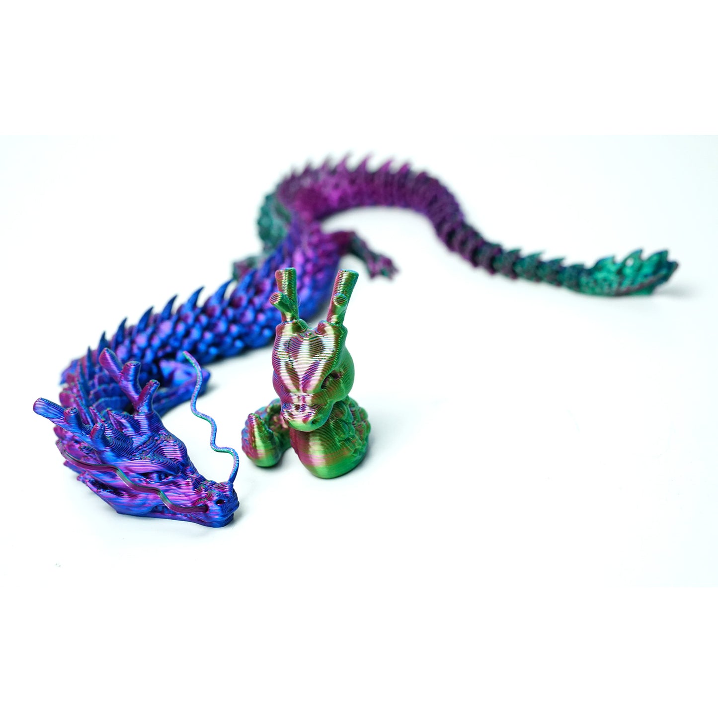 3D Printed Big Little Dragon Model,Flexible Animals Statue,Joint Mobility Festival Gifts,Home Office Decor,Interesting Toys for Autism/ADHD ﻿