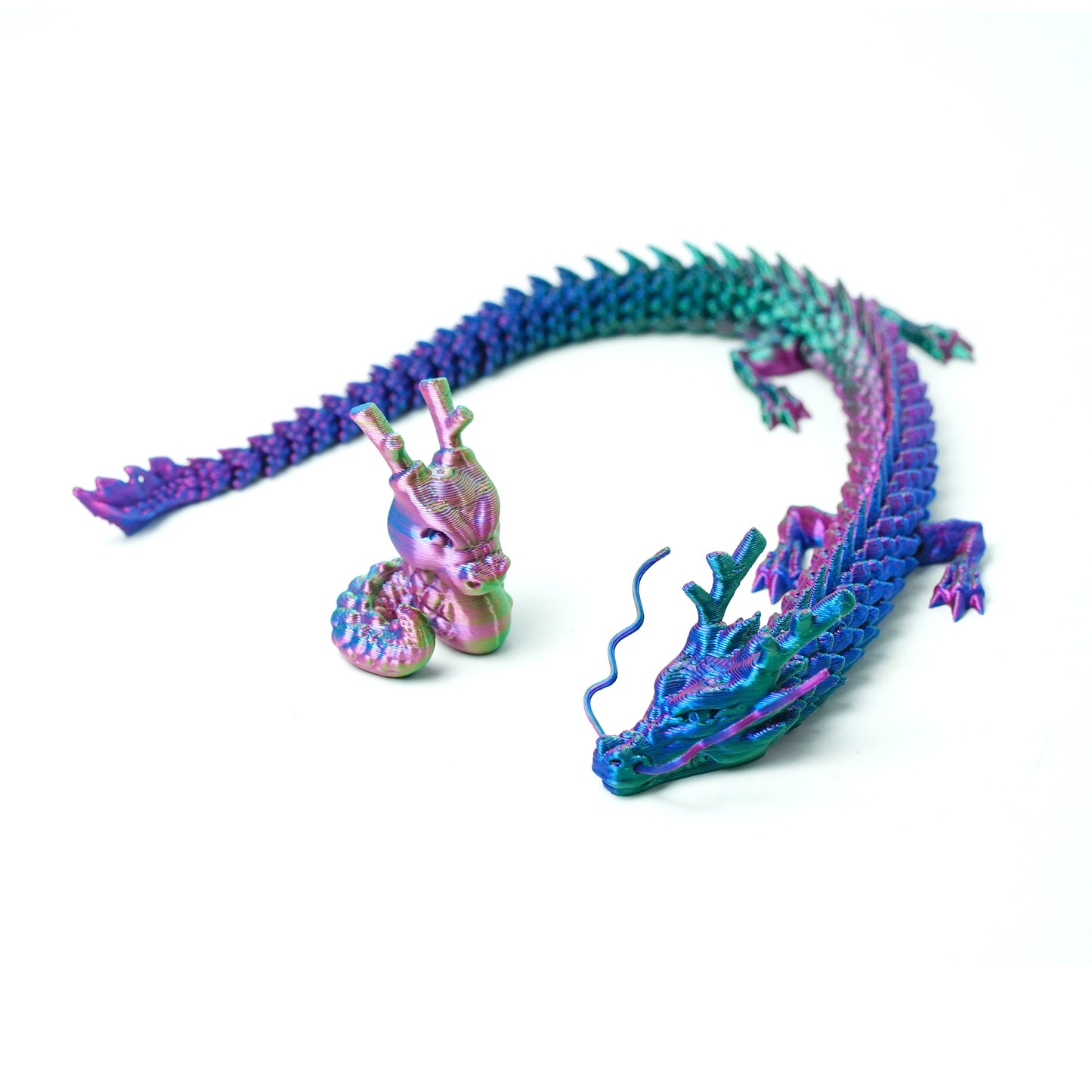 3D Printed Big Little Dragon Model,Flexible Animals Statue,Joint Mobility Festival Gifts,Home Office Decor,Interesting Toys for Autism/ADHD ﻿