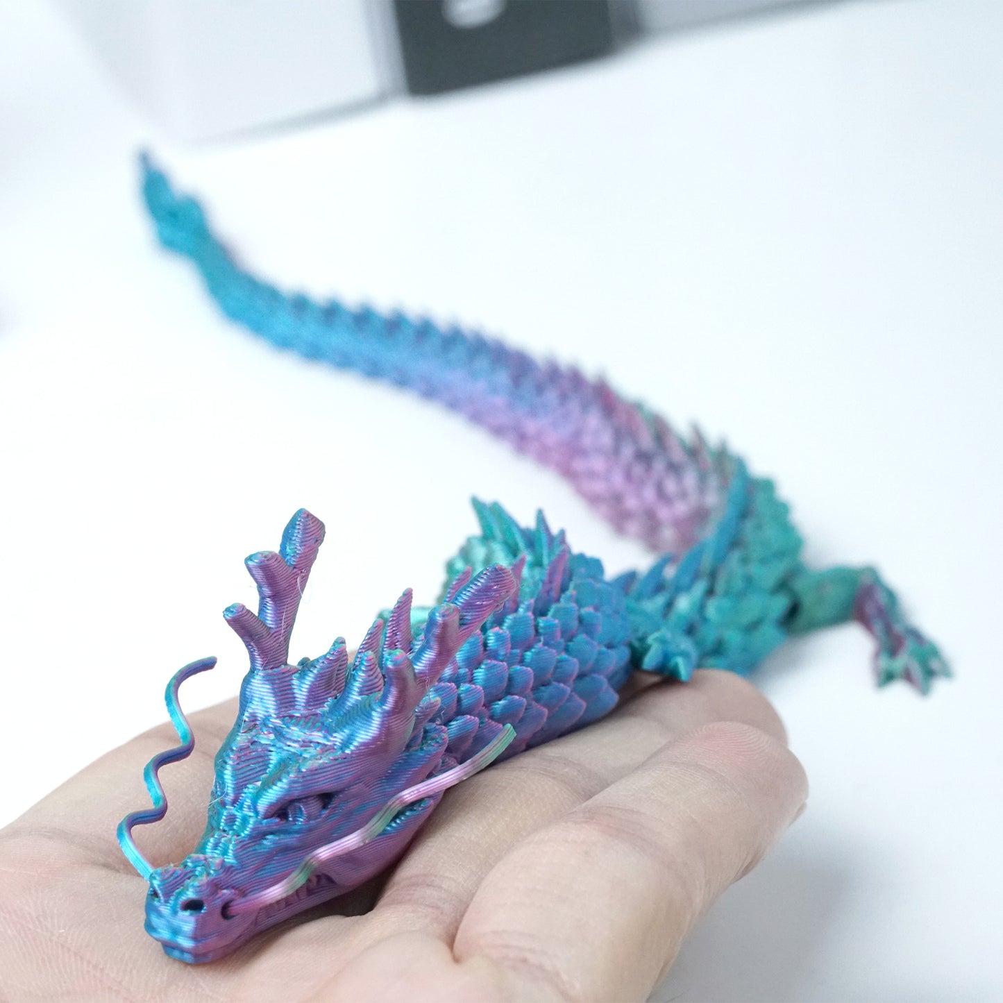 3D Printed dragon Model,Flexible dragon Statue,Joint Mobility,Home Office Decor,Interesting Toys for Autism/ADHD,Festival Gifts toco,Fidget Toys, Executive Desk Animals Toy