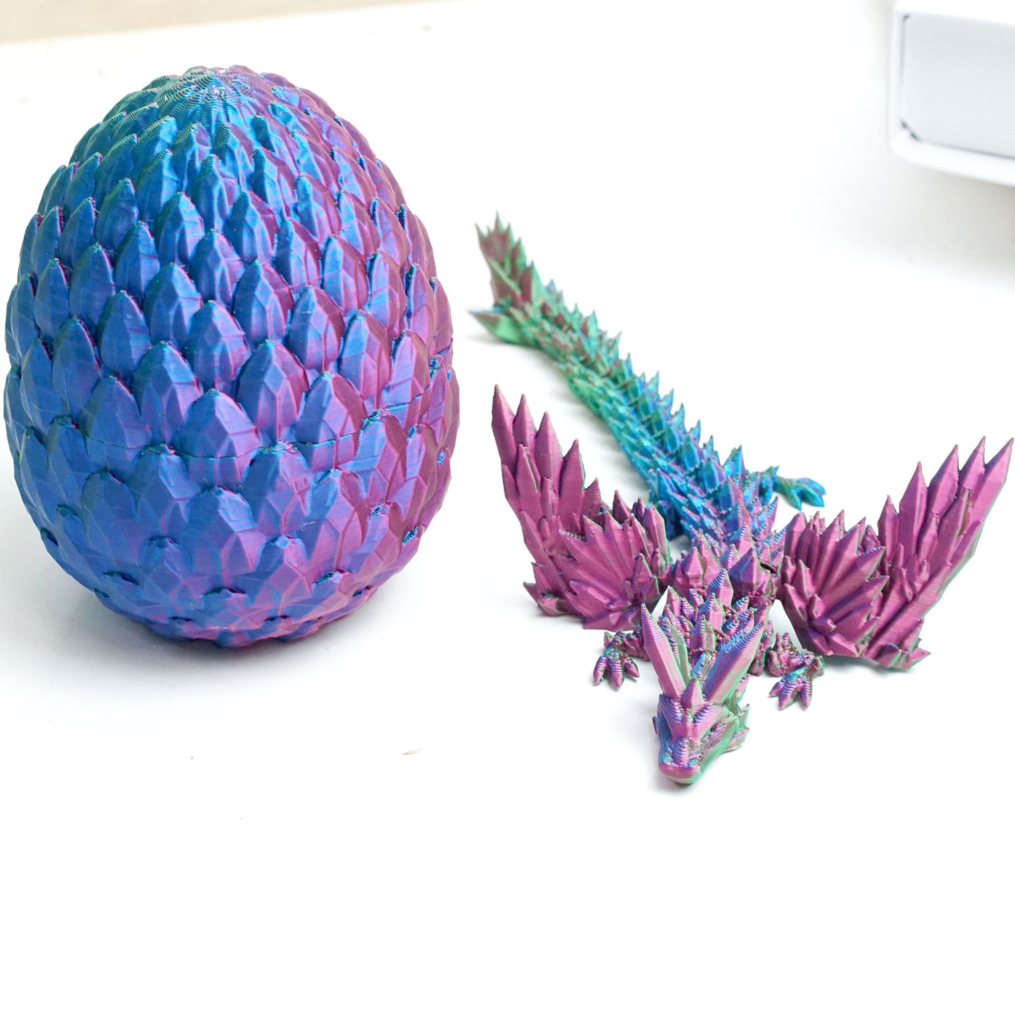 3D Printed Gemstone pterosaur egg Model,Flexible Animals Statue,Joint Mobility Festival Gifts,Home Office Decor,Interesting Toys for Autism/ADHD