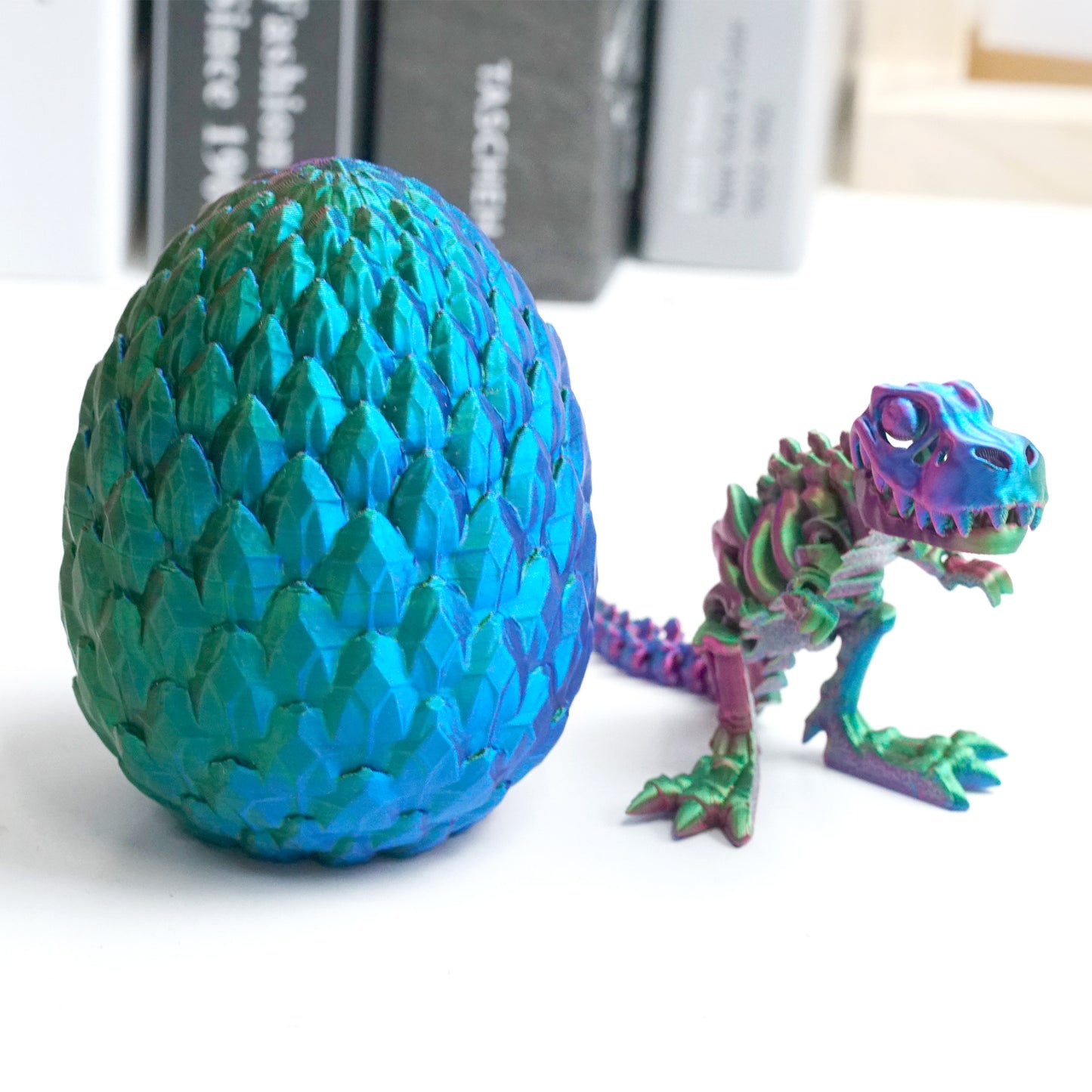 3D Printed Gemstone Tyrannosaurus egg Model,Flexible Animals Statue,Joint Mobility Festival Gifts,Home Office Decor,Interesting Toys for Autism/ADHD