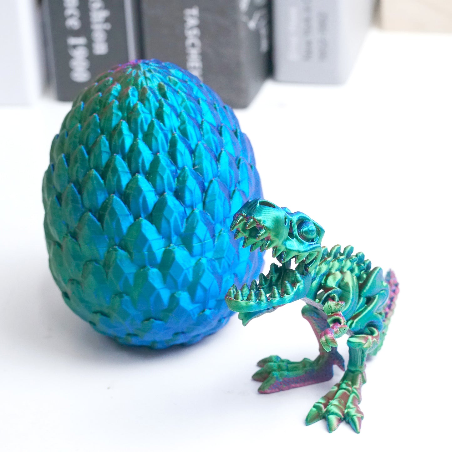 3D Printed Gemstone Tyrannosaurus egg Model,Flexible Animals Statue,Joint Mobility Festival Gifts,Home Office Decor,Interesting Toys for Autism/ADHD