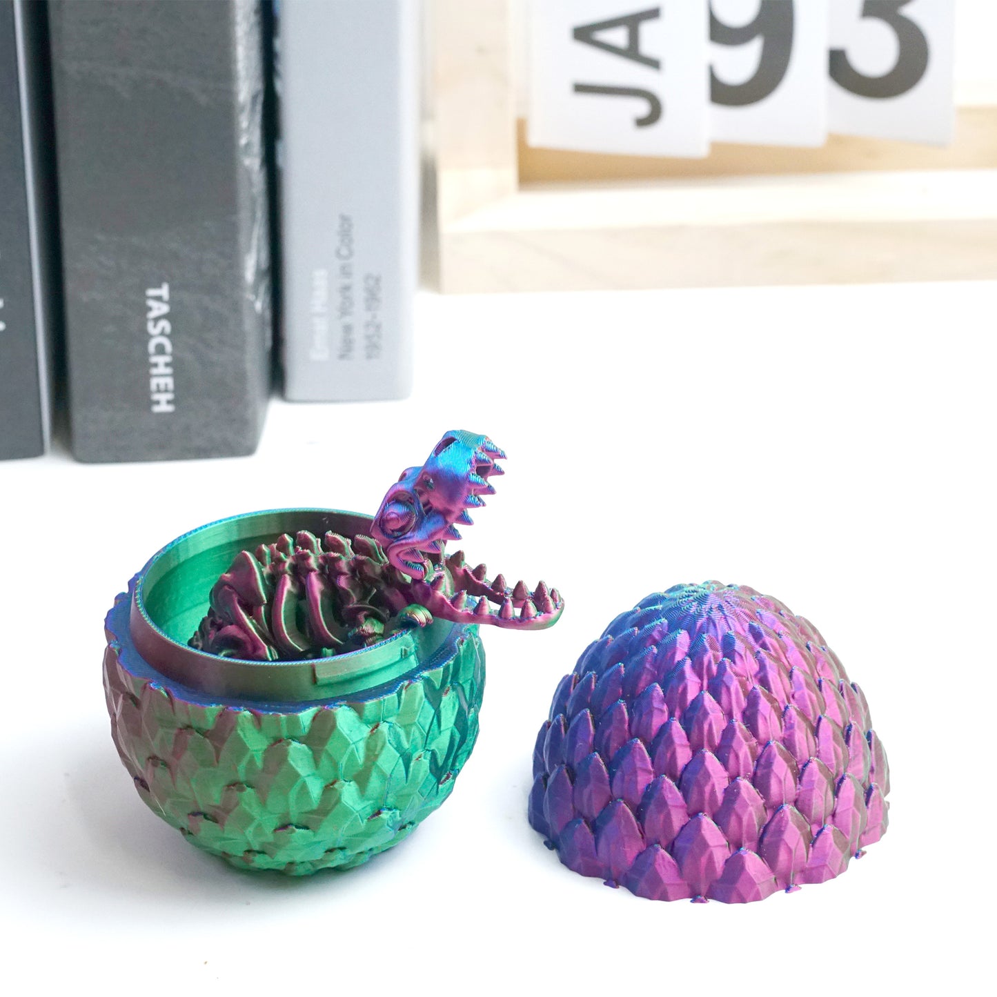 3D Printed Gemstone Tyrannosaurus egg Model,Flexible Animals Statue,Joint Mobility Festival Gifts,Home Office Decor,Interesting Toys for Autism/ADHD