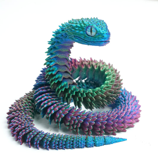 3D Printed Green Snake Model,Flexible Animals Statue,Joint Mobility Festival Gifts,Home Office Decor,Interesting Toys for Autism/ADHD