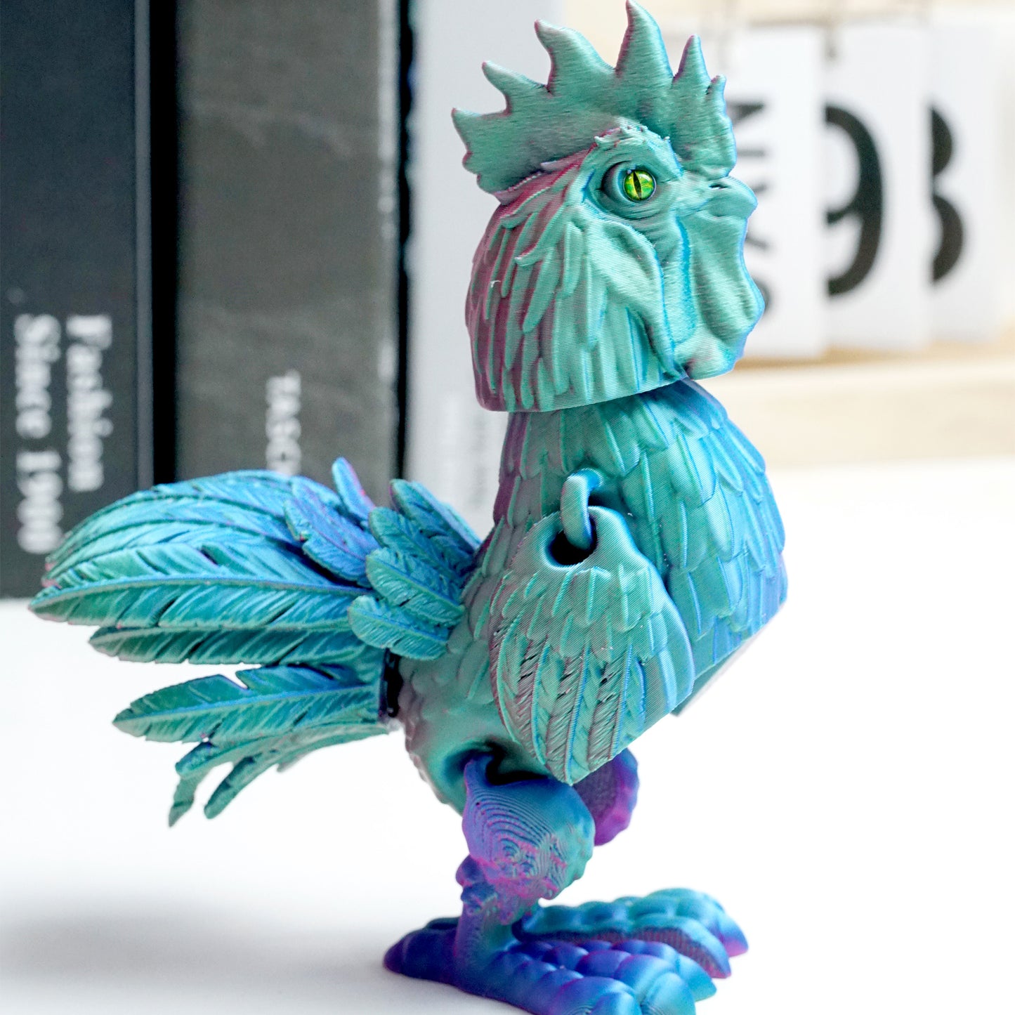 3D Printed cock Model,Flexible Animals Statue,Joint Mobility Festival Gifts,Home Office Decor,Interesting Toys for Autism/ADHD