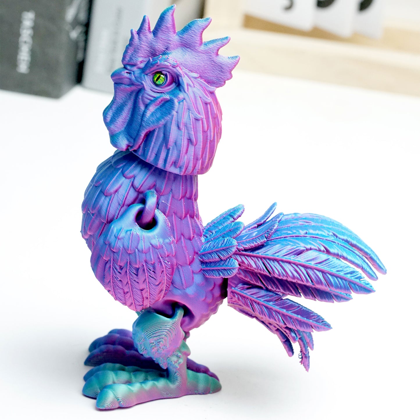 3D Printed cock Model,Flexible Animals Statue,Joint Mobility Festival Gifts,Home Office Decor,Interesting Toys for Autism/ADHD