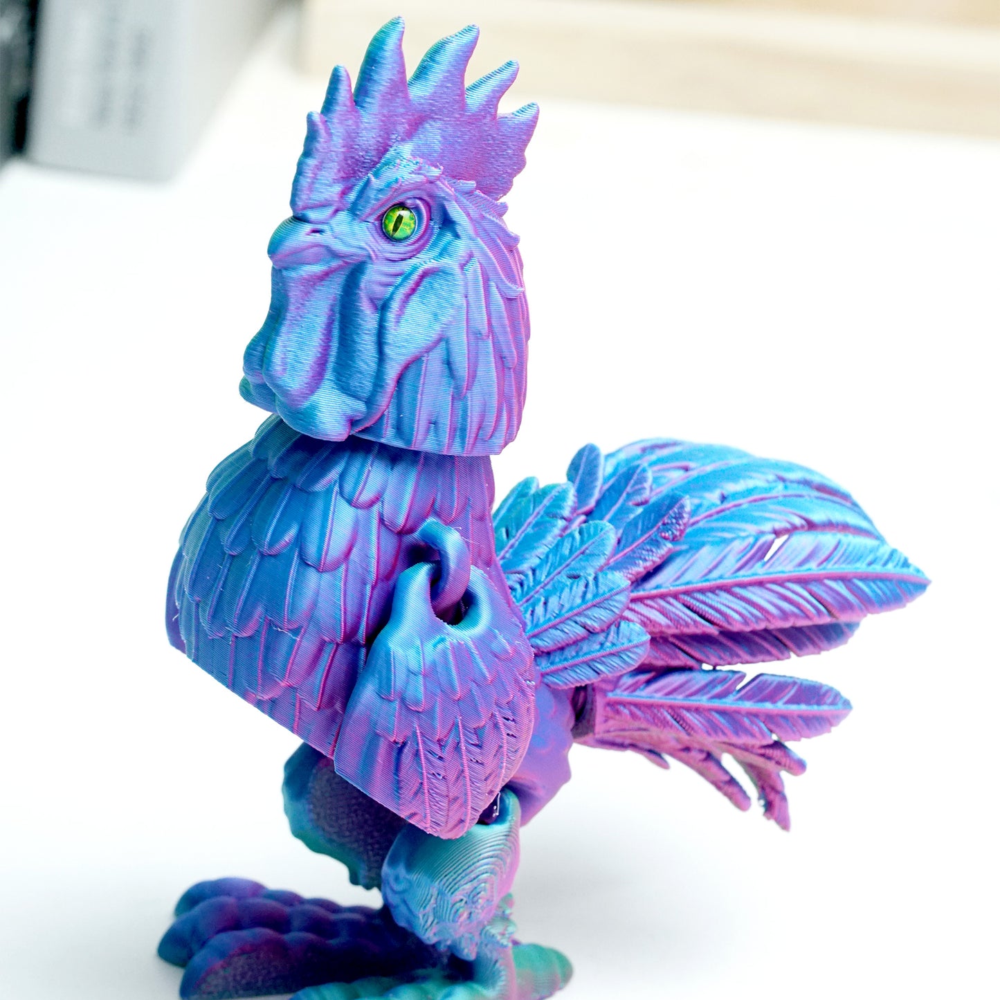 3D Printed cock Model,Flexible Animals Statue,Joint Mobility Festival Gifts,Home Office Decor,Interesting Toys for Autism/ADHD