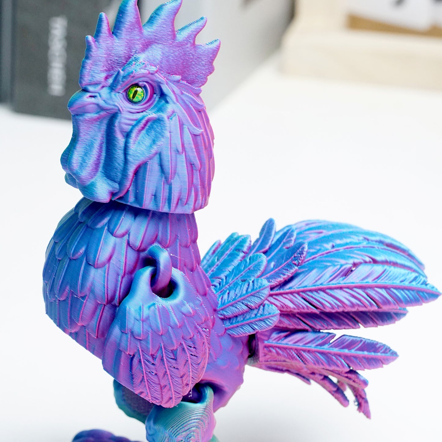 3D Printed cock Model,Flexible Animals Statue,Joint Mobility Festival Gifts,Home Office Decor,Interesting Toys for Autism/ADHD