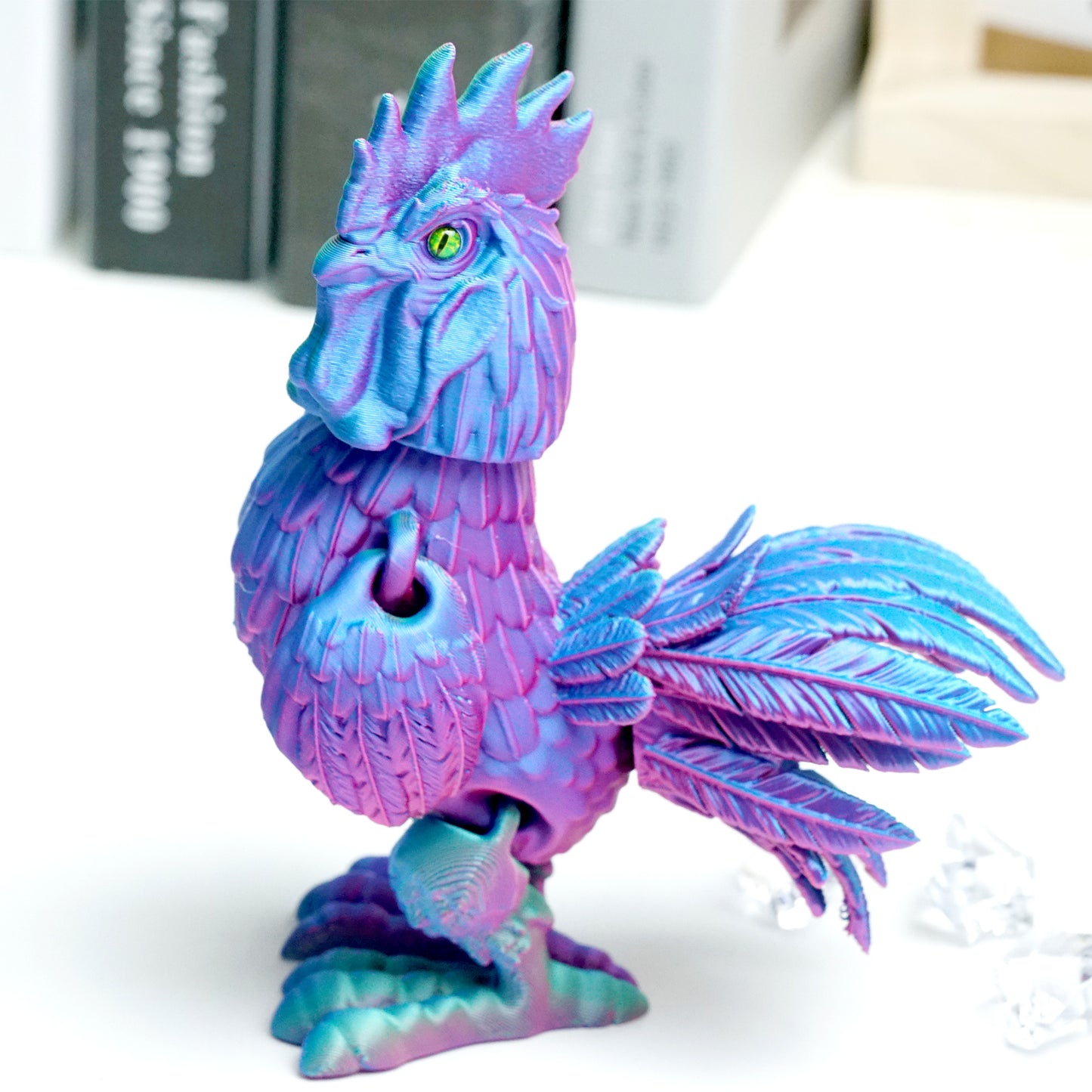 3D Printed cock Model,Flexible Animals Statue,Joint Mobility Festival Gifts,Home Office Decor,Interesting Toys for Autism/ADHD