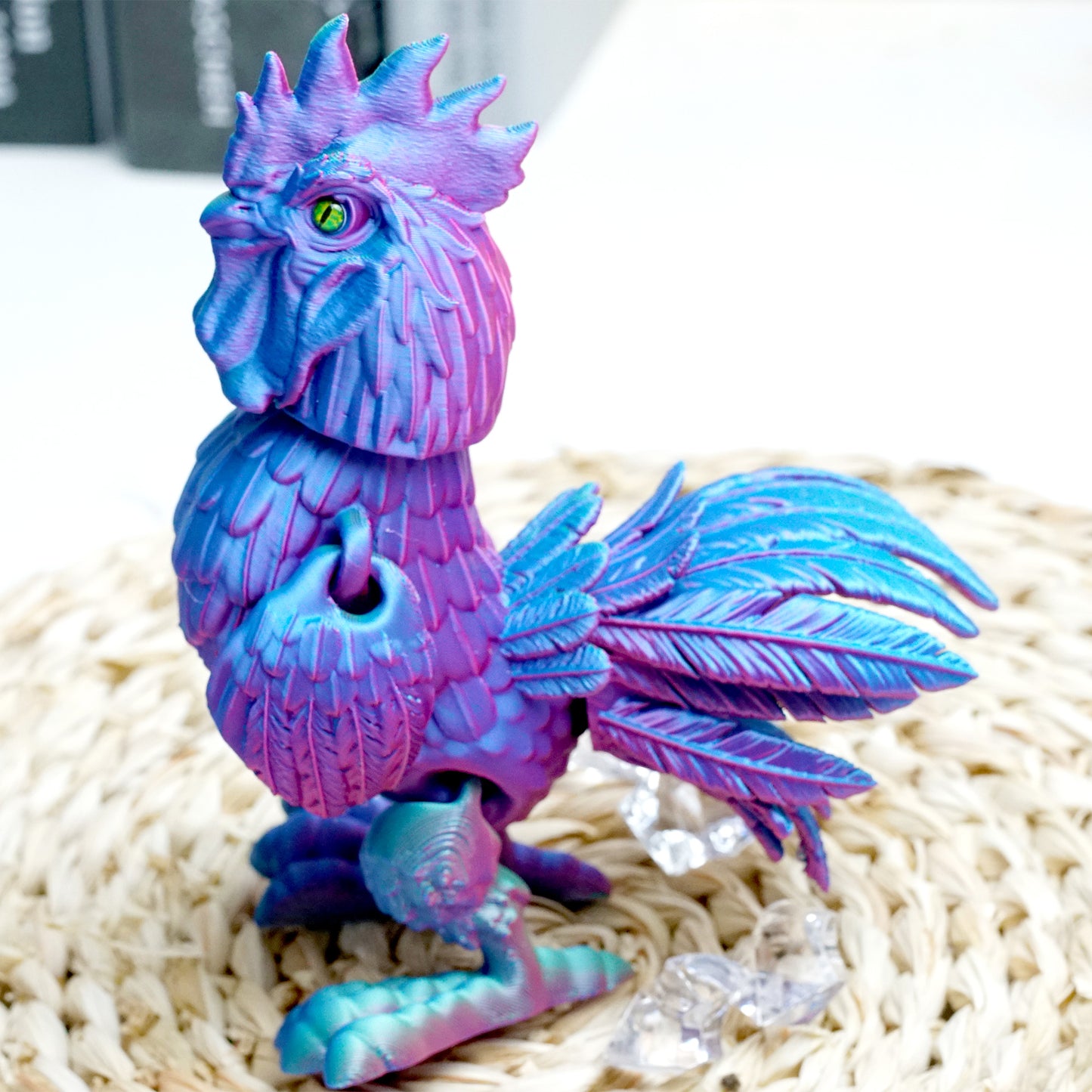 3D Printed cock Model,Flexible Animals Statue,Joint Mobility Festival Gifts,Home Office Decor,Interesting Toys for Autism/ADHD