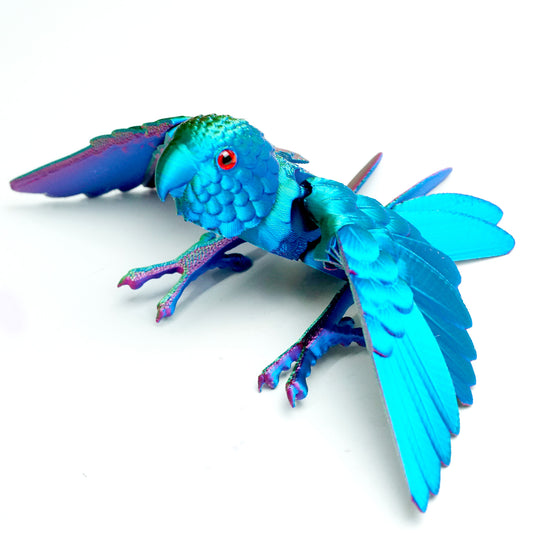 3D Printed parrot Model,Flexible Animals Statue,Joint Mobility Festival Gifts,Home Office Decor,Interesting Toys for Autism/ADHD