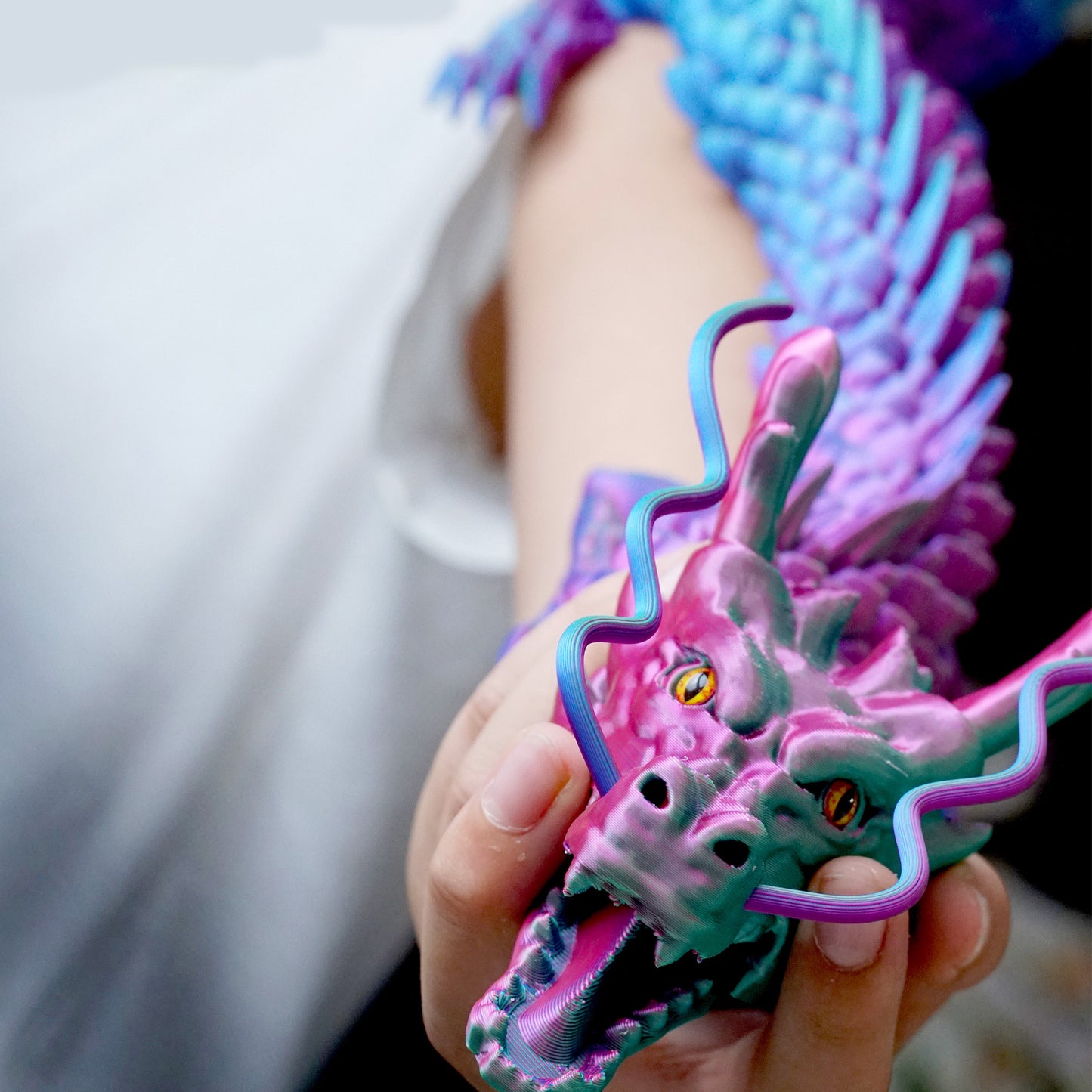 3D Printed big dragon Model,Flexible Animals Statue,Joint Mobility Festival Gifts,Home Office Decor,Interesting Toys for Autism/ADHD